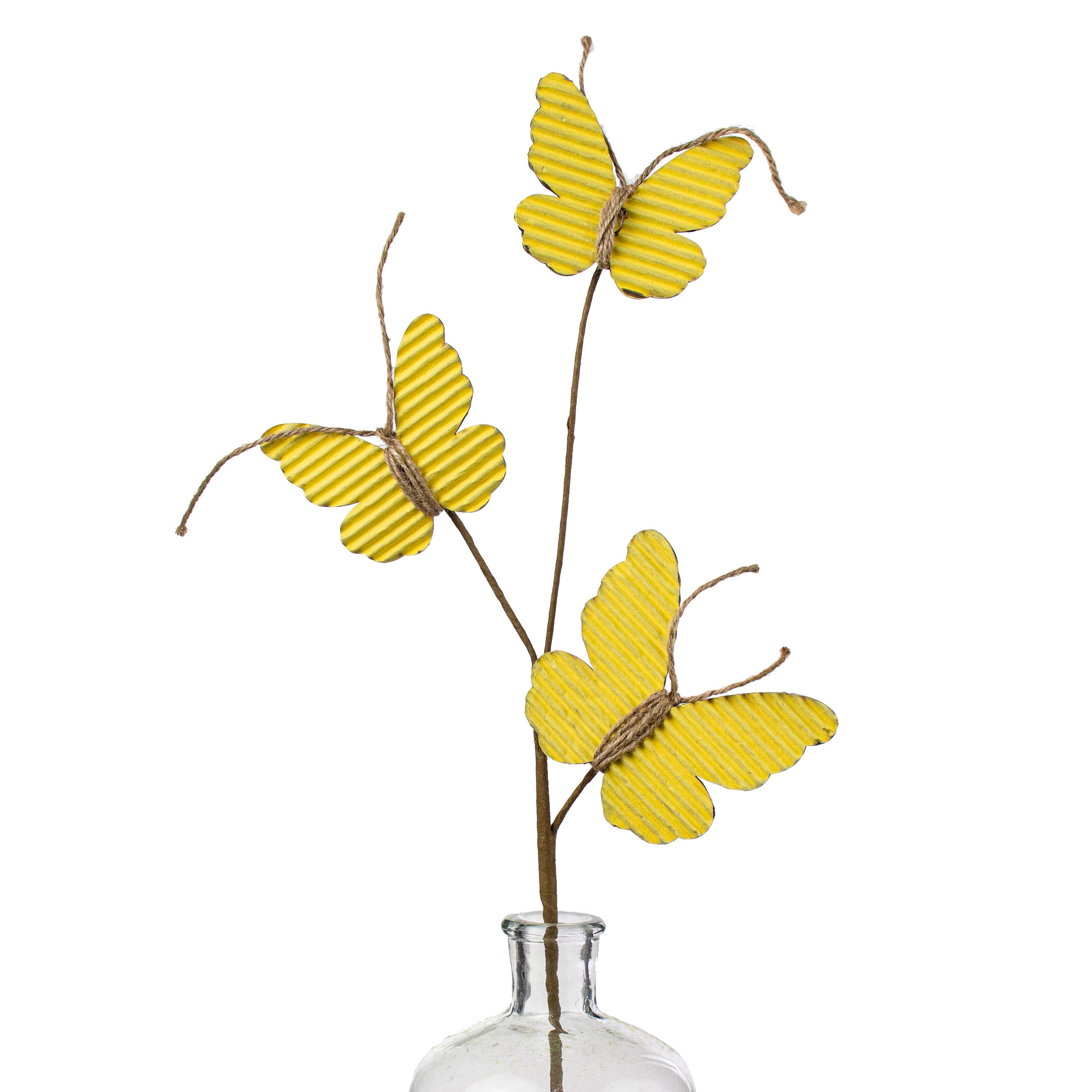 21" Rustic Corrugated Butterfly Pick: Yellow Item Number: 182138