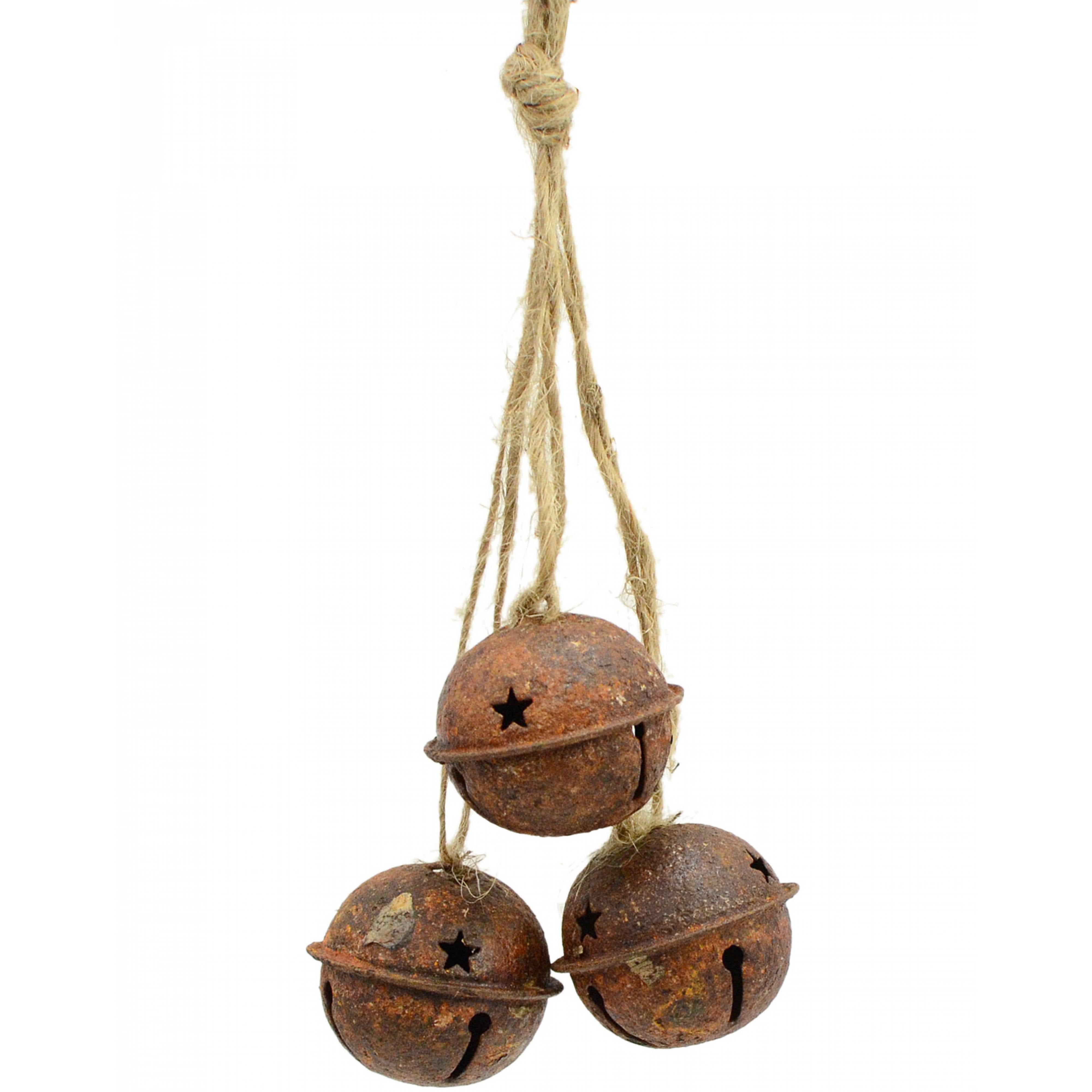 Rustic Metal Jingle Bells: Set of 3 (1.5") Item Number: XY6223