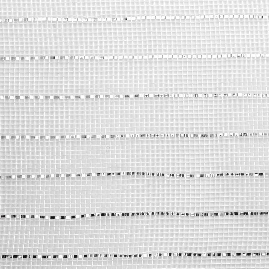 10" Metallic Fine Weave Deco Mesh: White & Silver