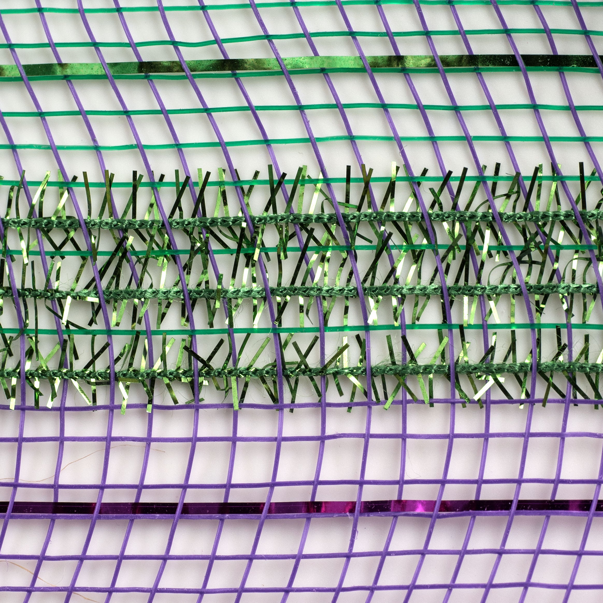 10" Poly Deco Tinsel Mesh: Mardi Gras Stripe