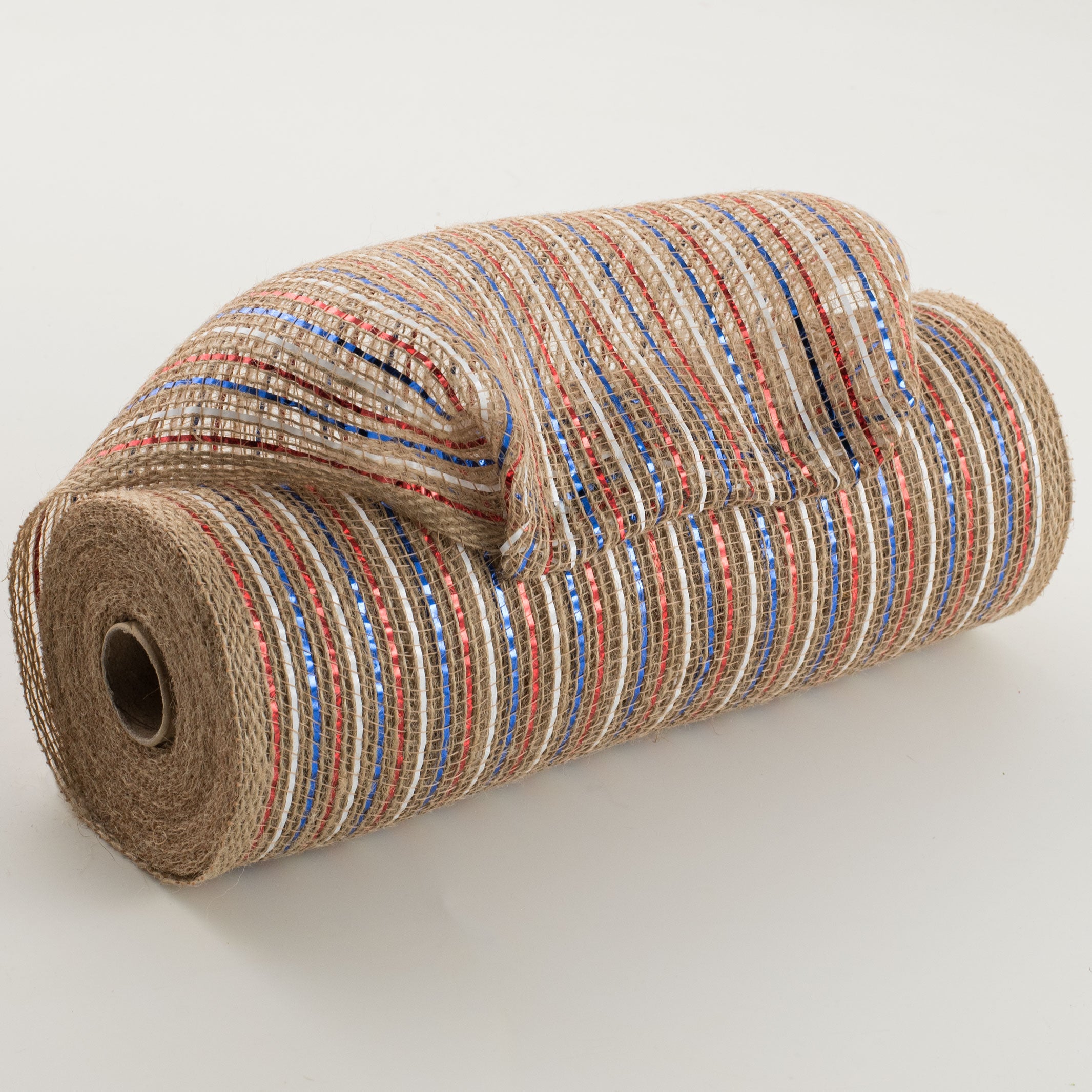 10" Jute Poly Mesh: Red, White, Blue, Natural (10 Yards)