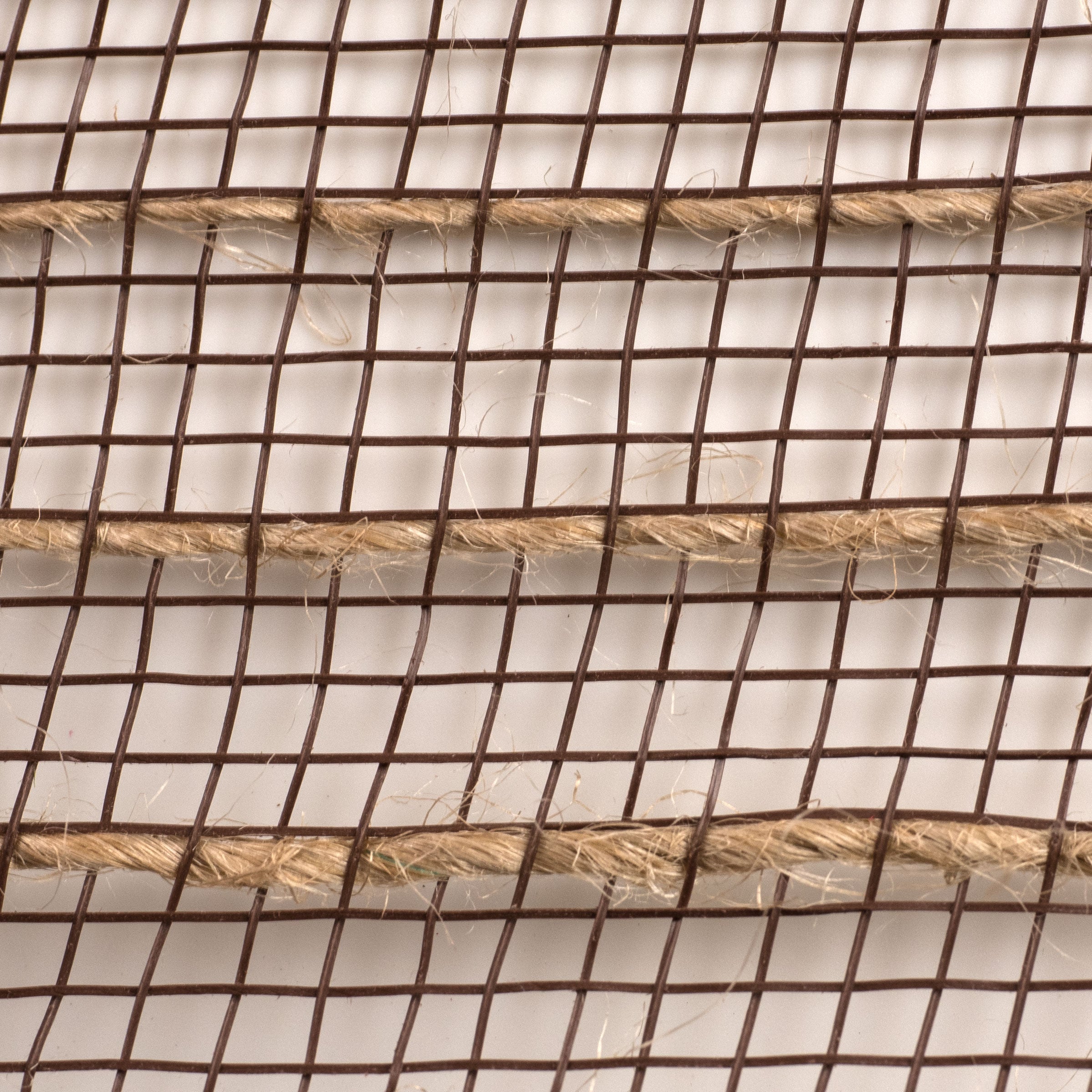 21" Poly Jute Deco Mesh: Natural & Brown Thin Stripe (10 Yards)