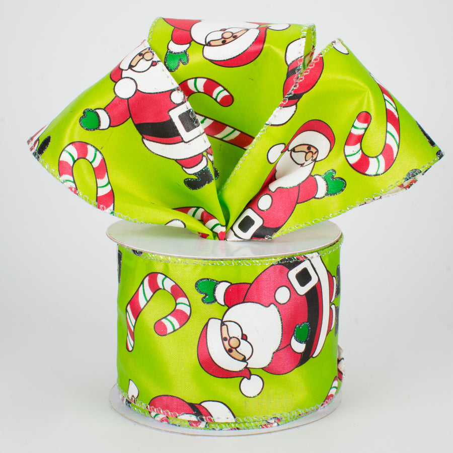 2.5" Santa & Candy Canes Ribbon (10 Yards) Lifestyle Photo