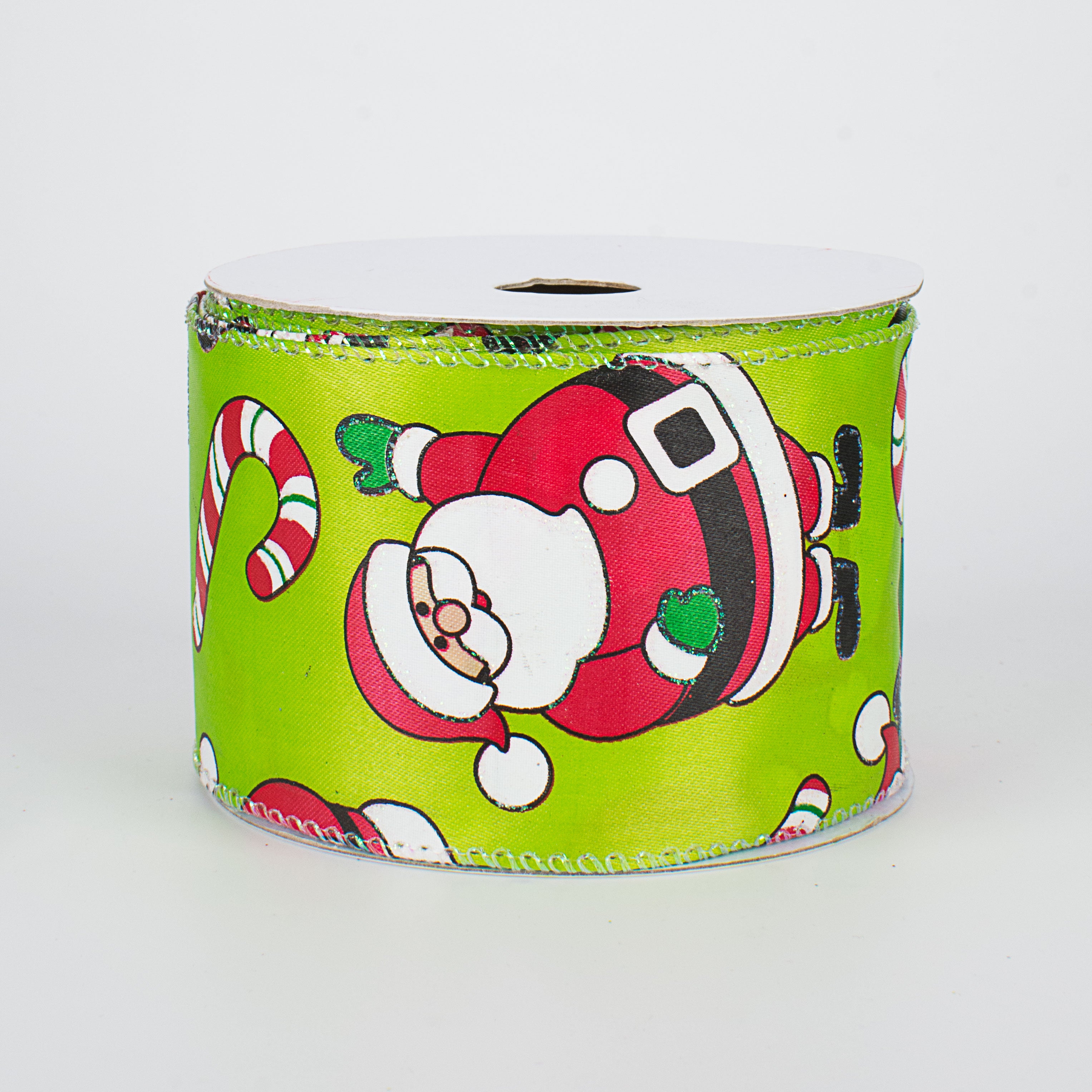 2.5" Santa & Candy Canes Ribbon (10 Yards) Item Number: RR92780W-185-40F