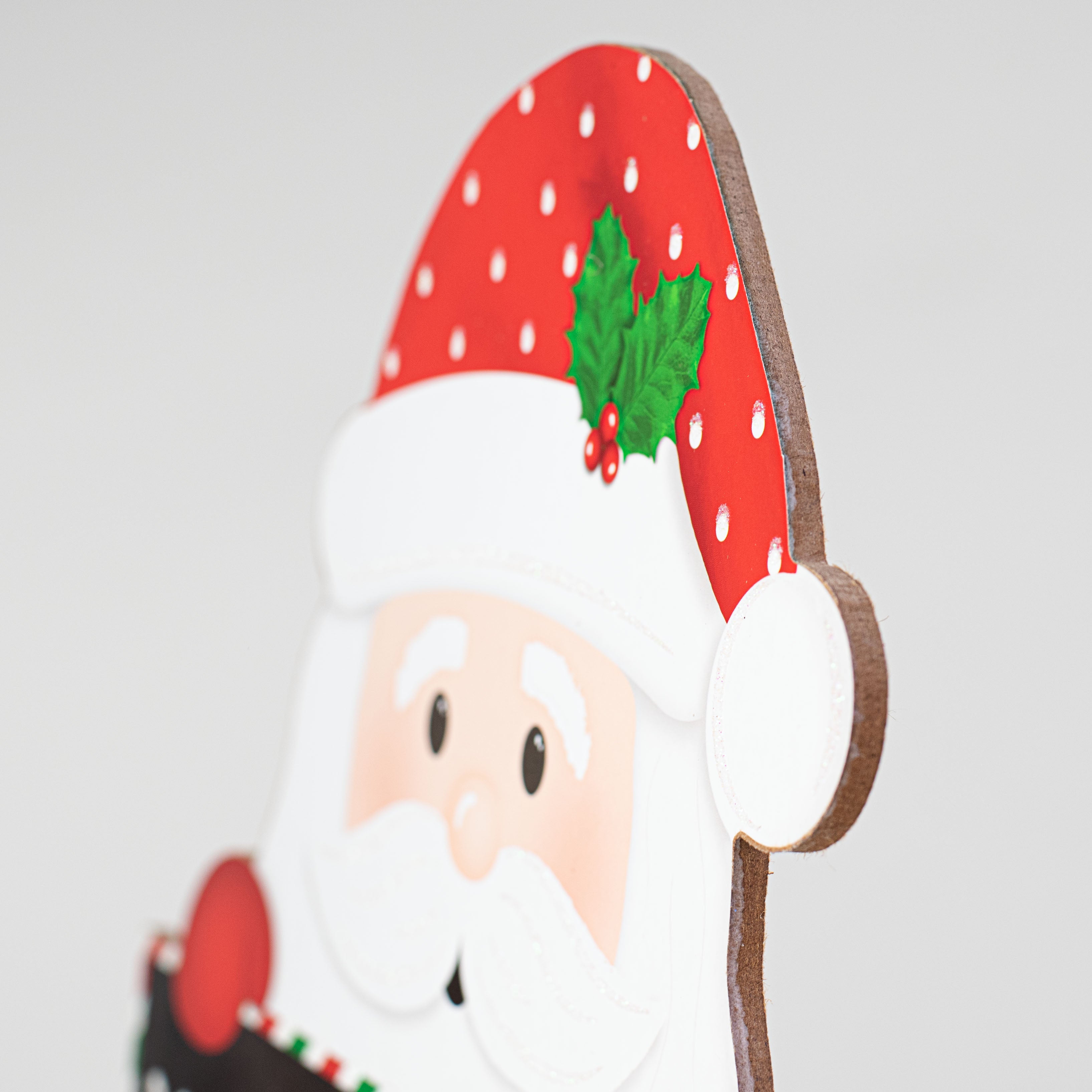 12" Santa Holding Sign: Don't Stop Believin' detail photo 3