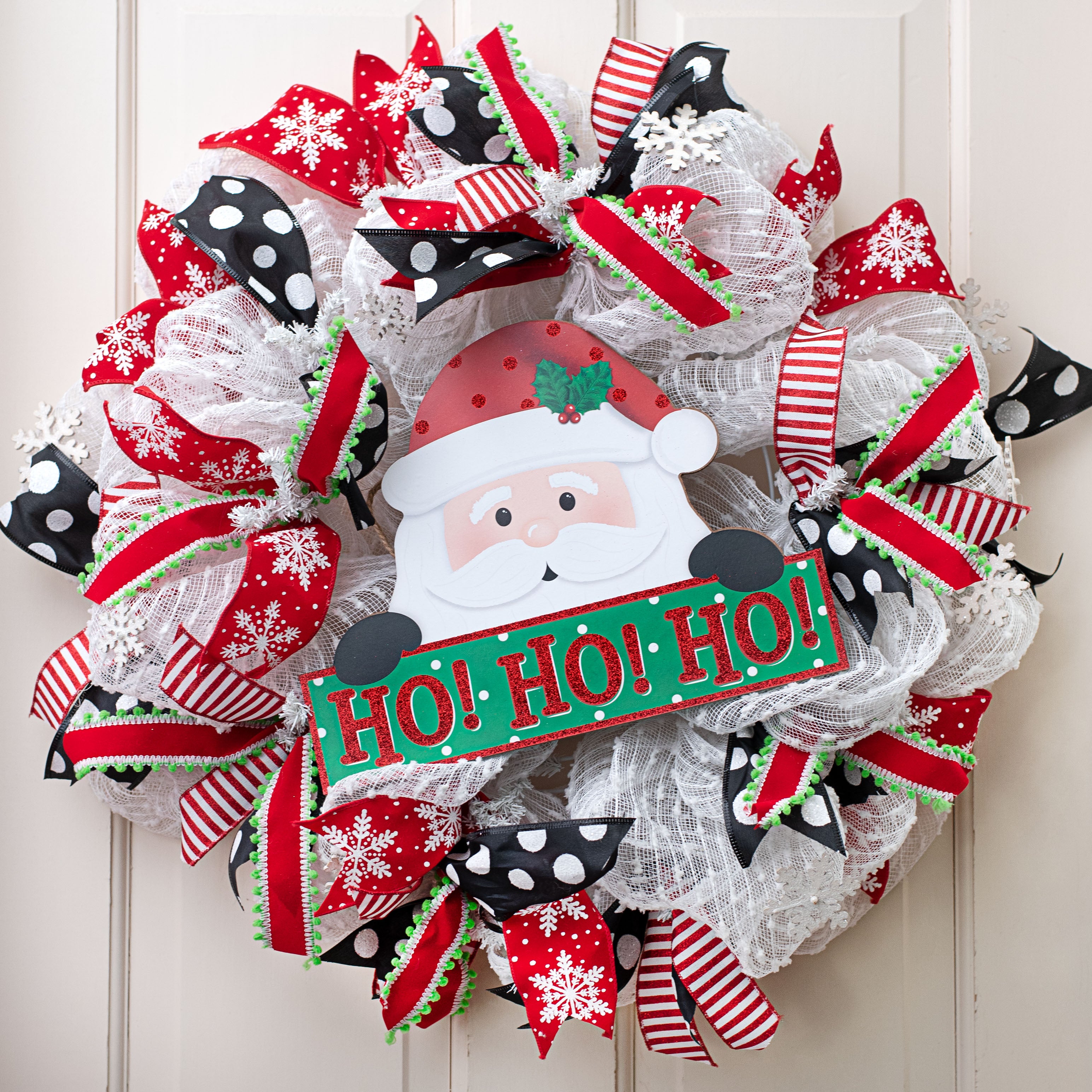 12" Santa Holding Sign: Ho Ho Ho Lifestyle Photo
