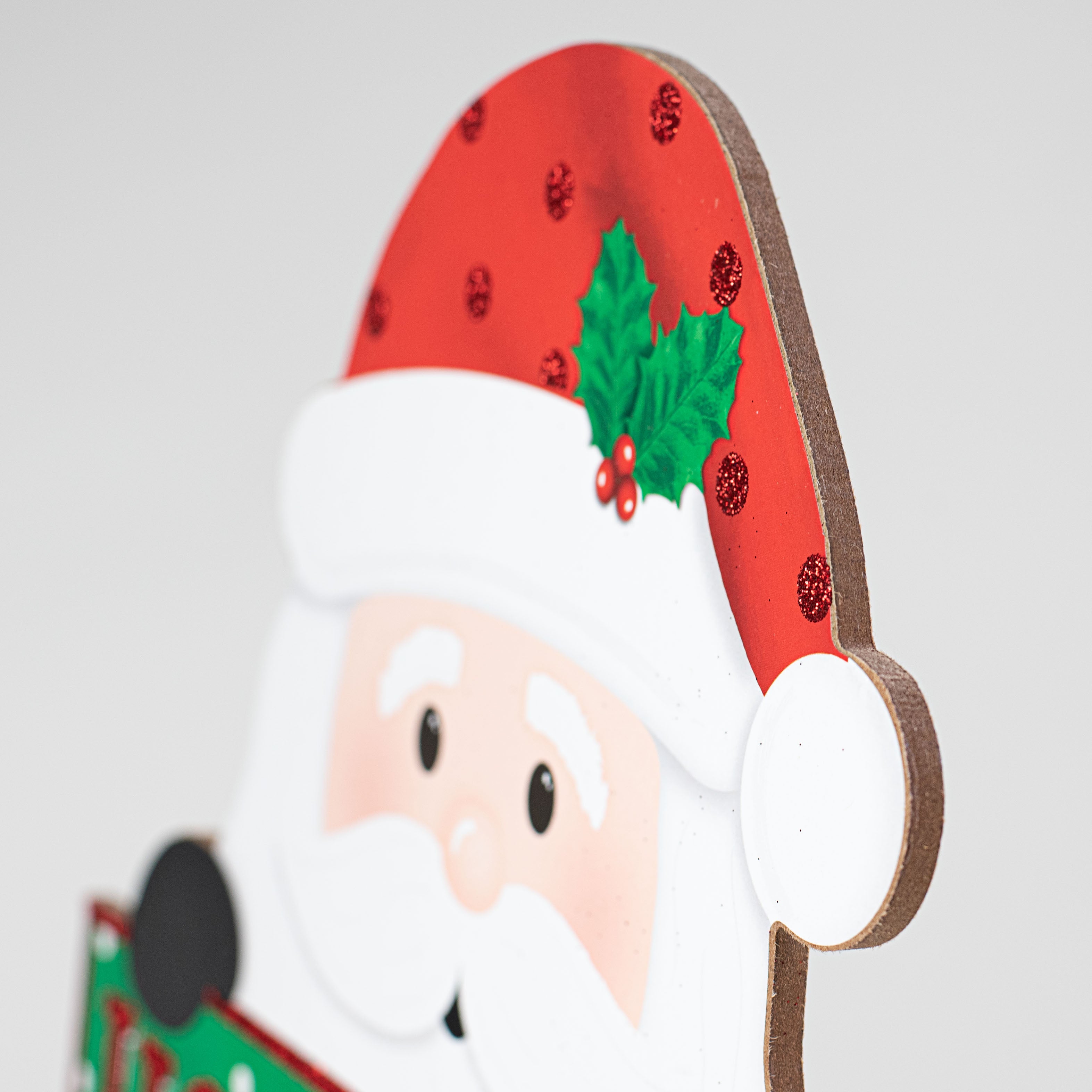 12" Santa Holding Sign: Ho Ho Ho detail photo 3