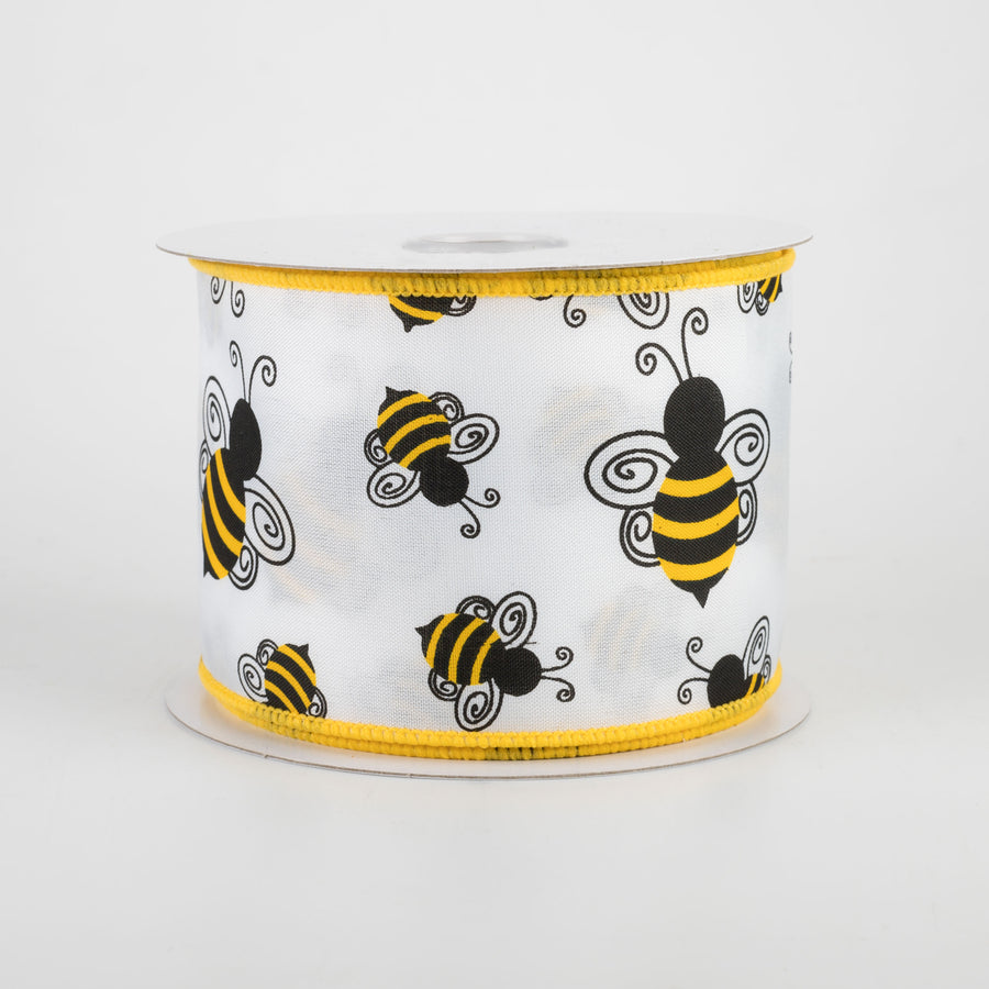 2.5" Satin Bumble Bee Ribbon (10 Yards)
