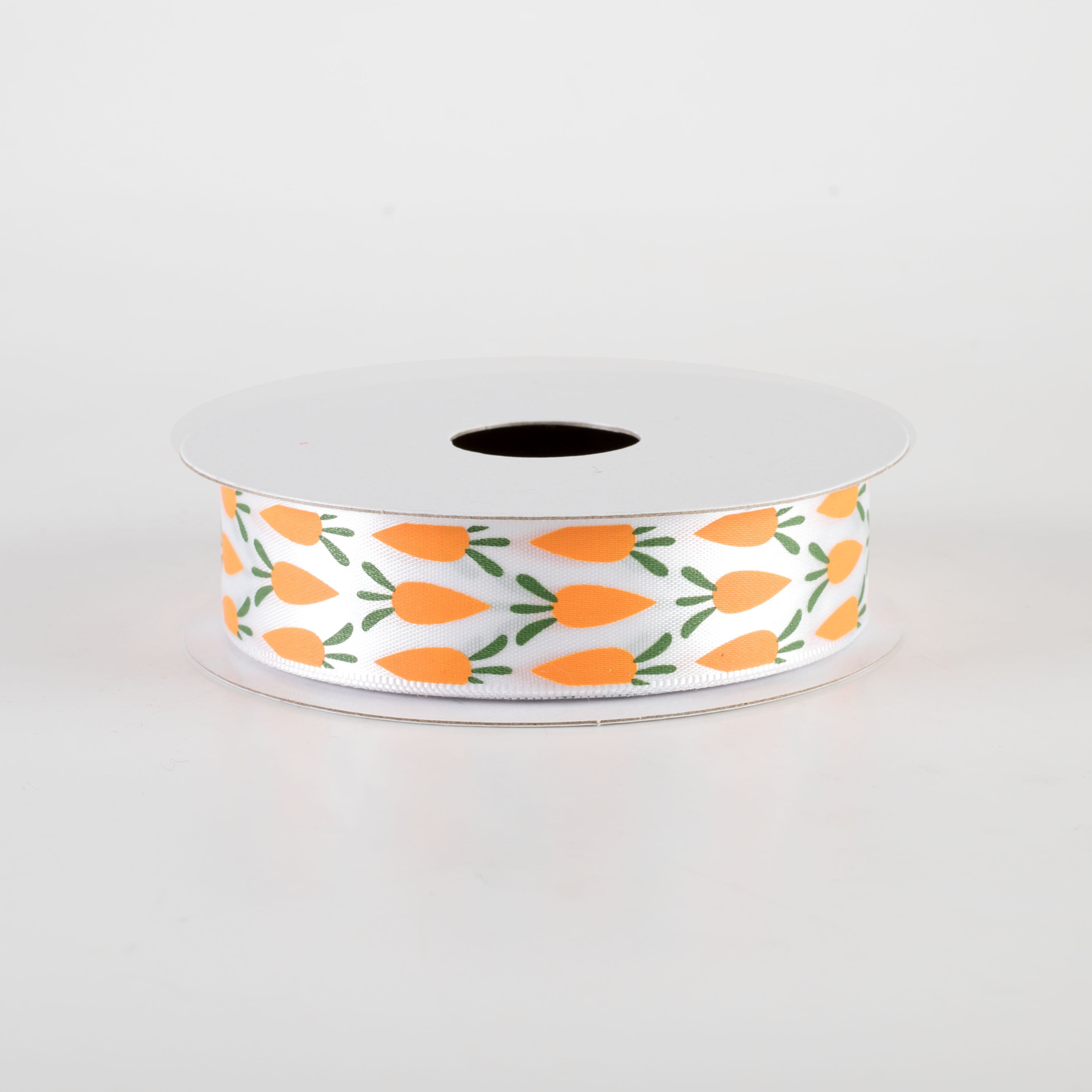 7/8" Satin Carrot Ribbon: White (10 Yards) Item Number: 37454-05-19