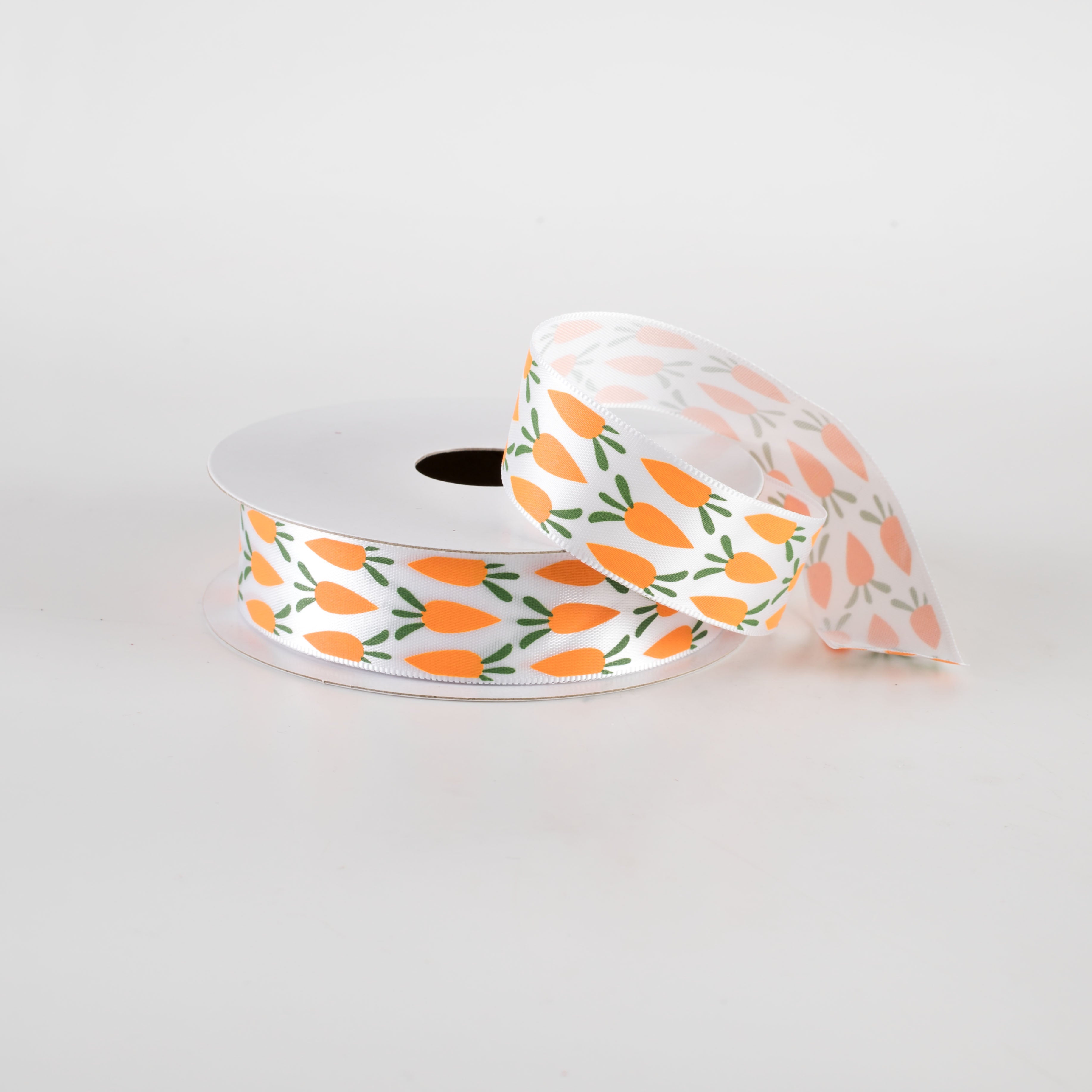 7/8" Satin Carrot Ribbon: White (10 Yards) Lifestyle Photo