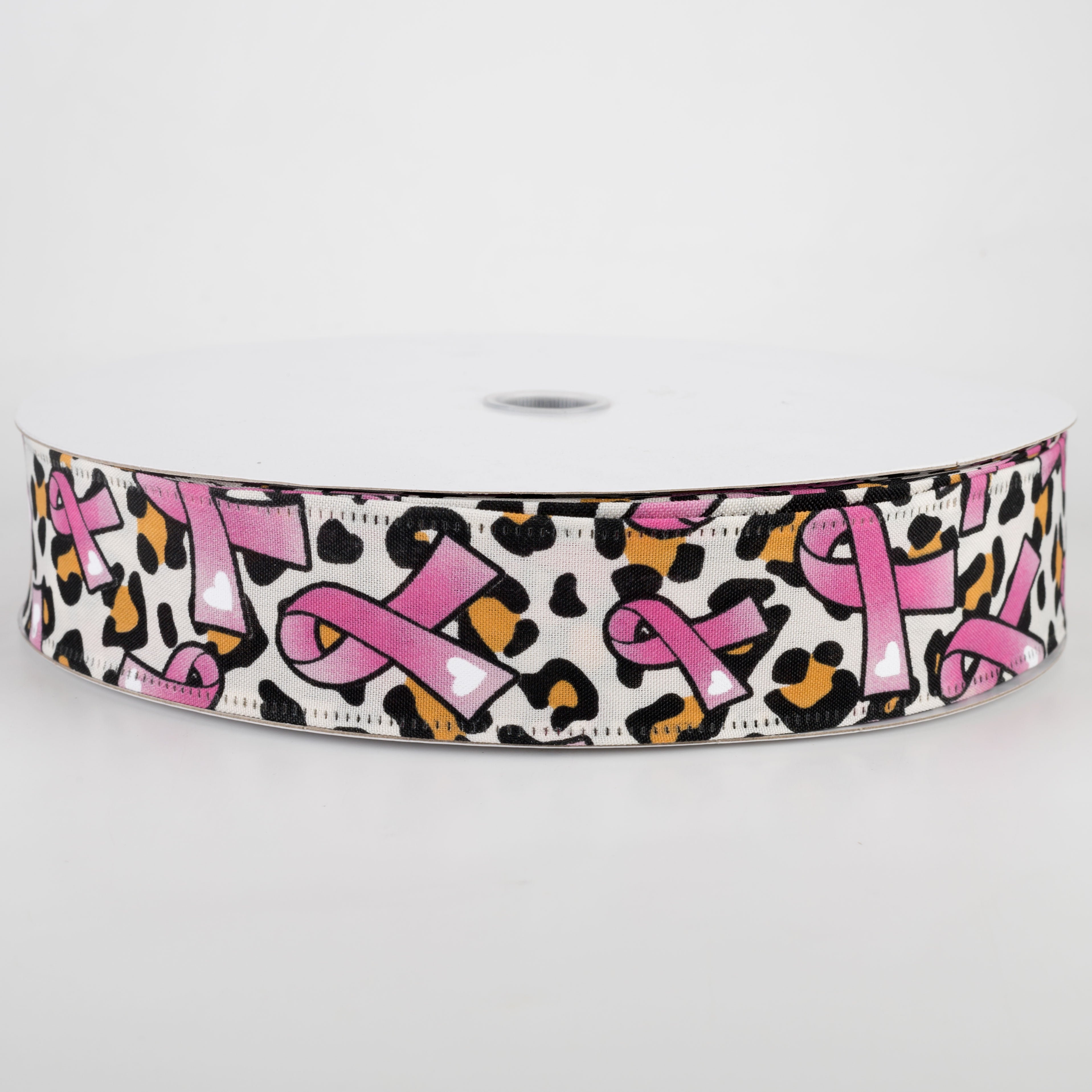 1.5" Satin Cheetah Pink Breast Cancer Ribbon Ribbon (50 Yards)