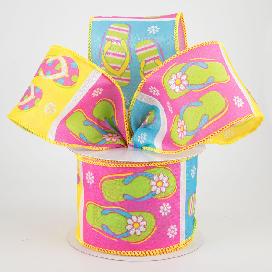 2.5" Satin Flip Flops Ribbon (10 Yards) Lifestyle Photo