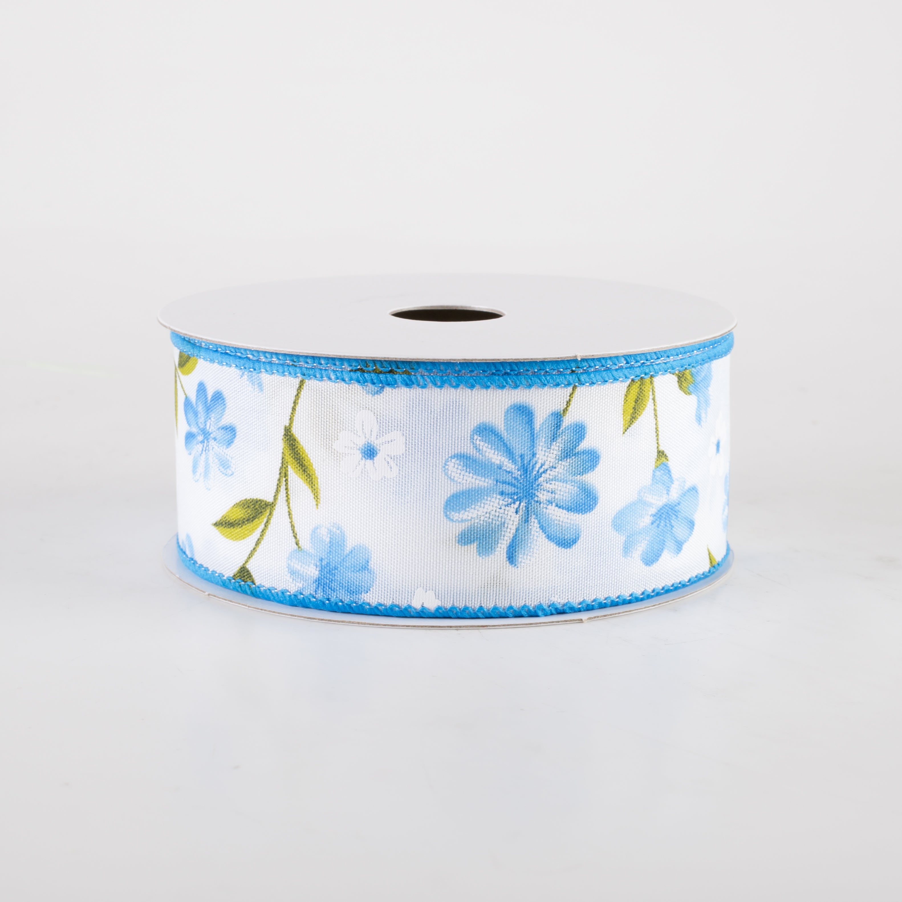 1.5" Satin Flutter Flowers Ribbon: Blue (10 Yards)