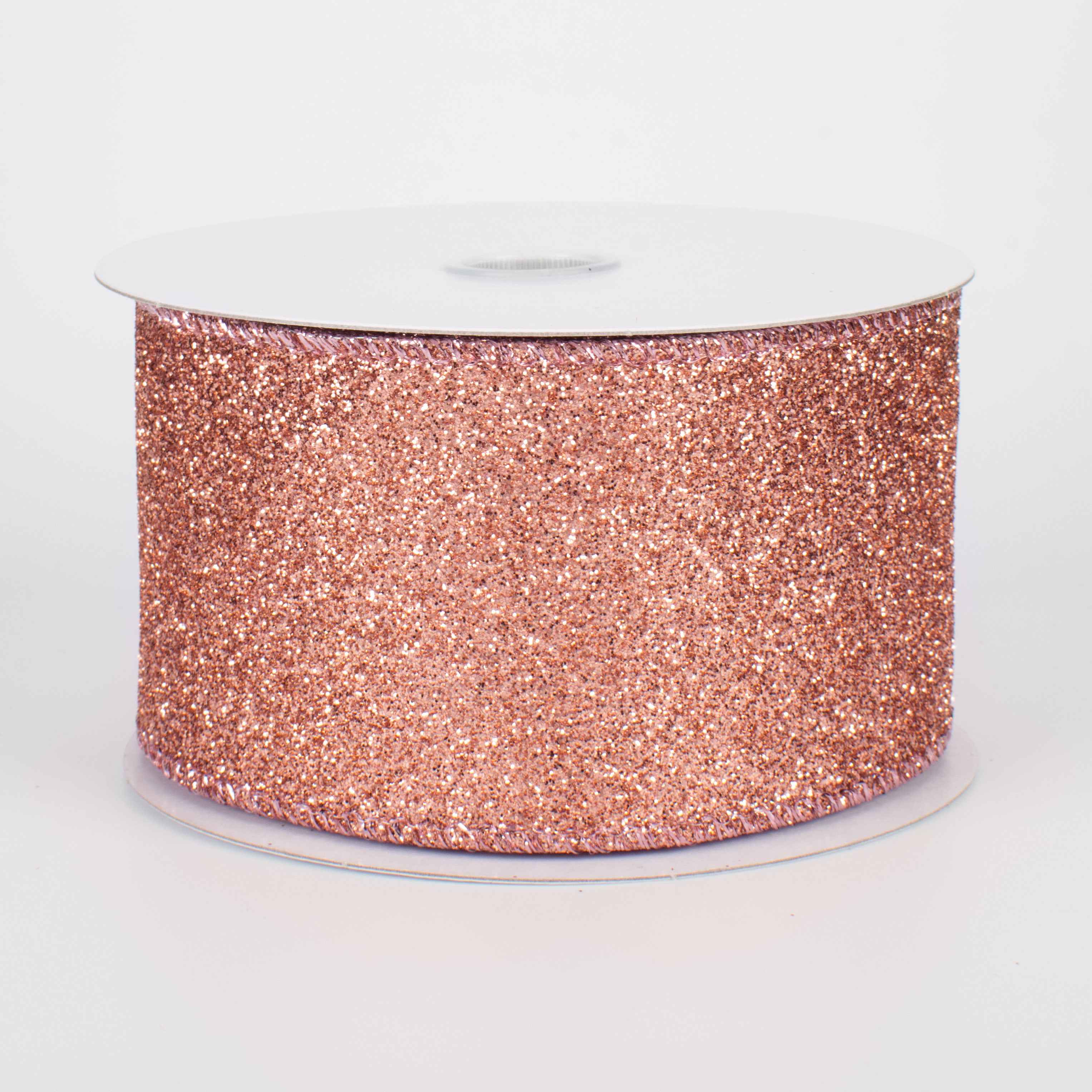 2.5" Satin Glitter Ribbon: Rose Gold (10 Yards)