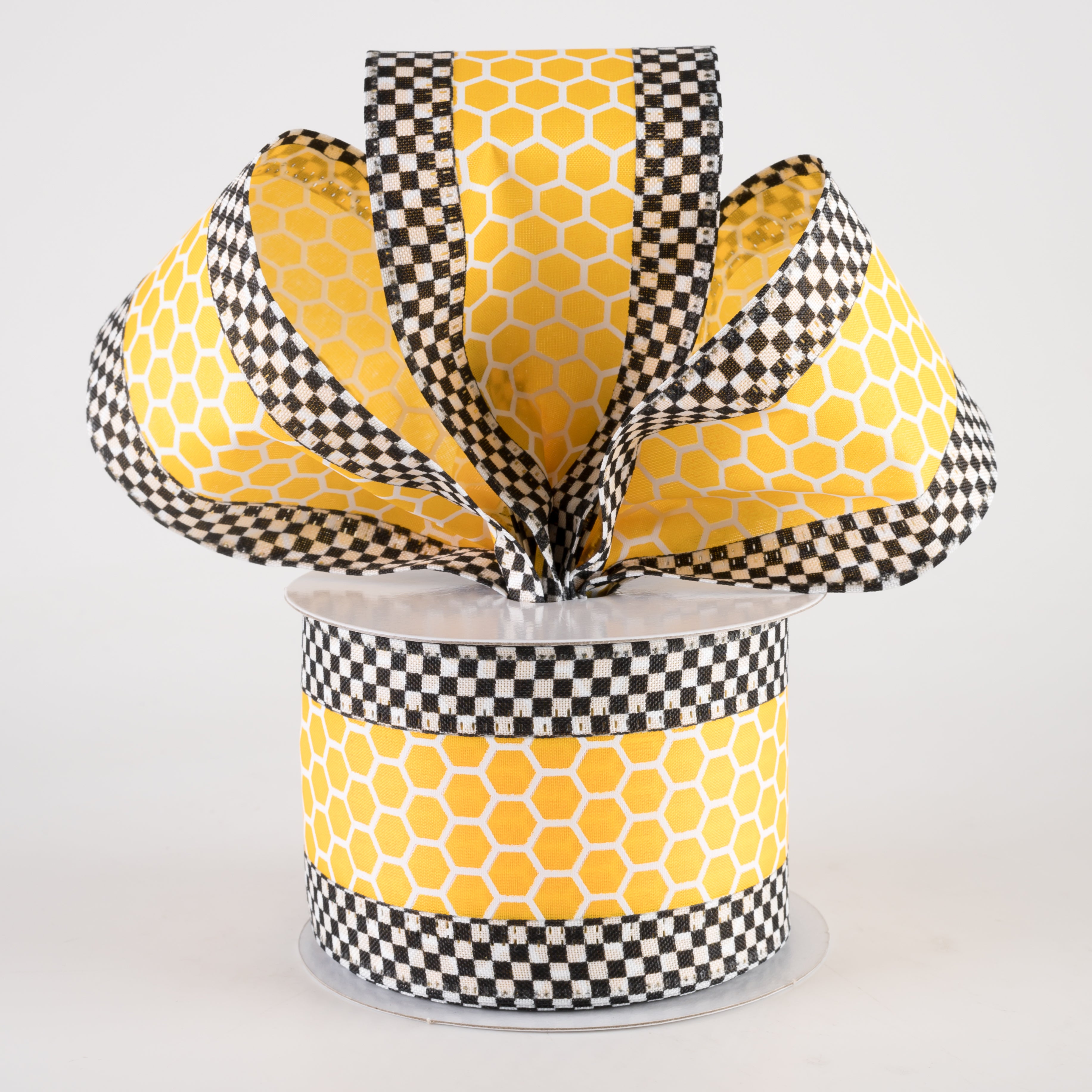 2.5" Satin Honeycomb Check Edge Ribbon (10 Yards) Lifestyle Photo
