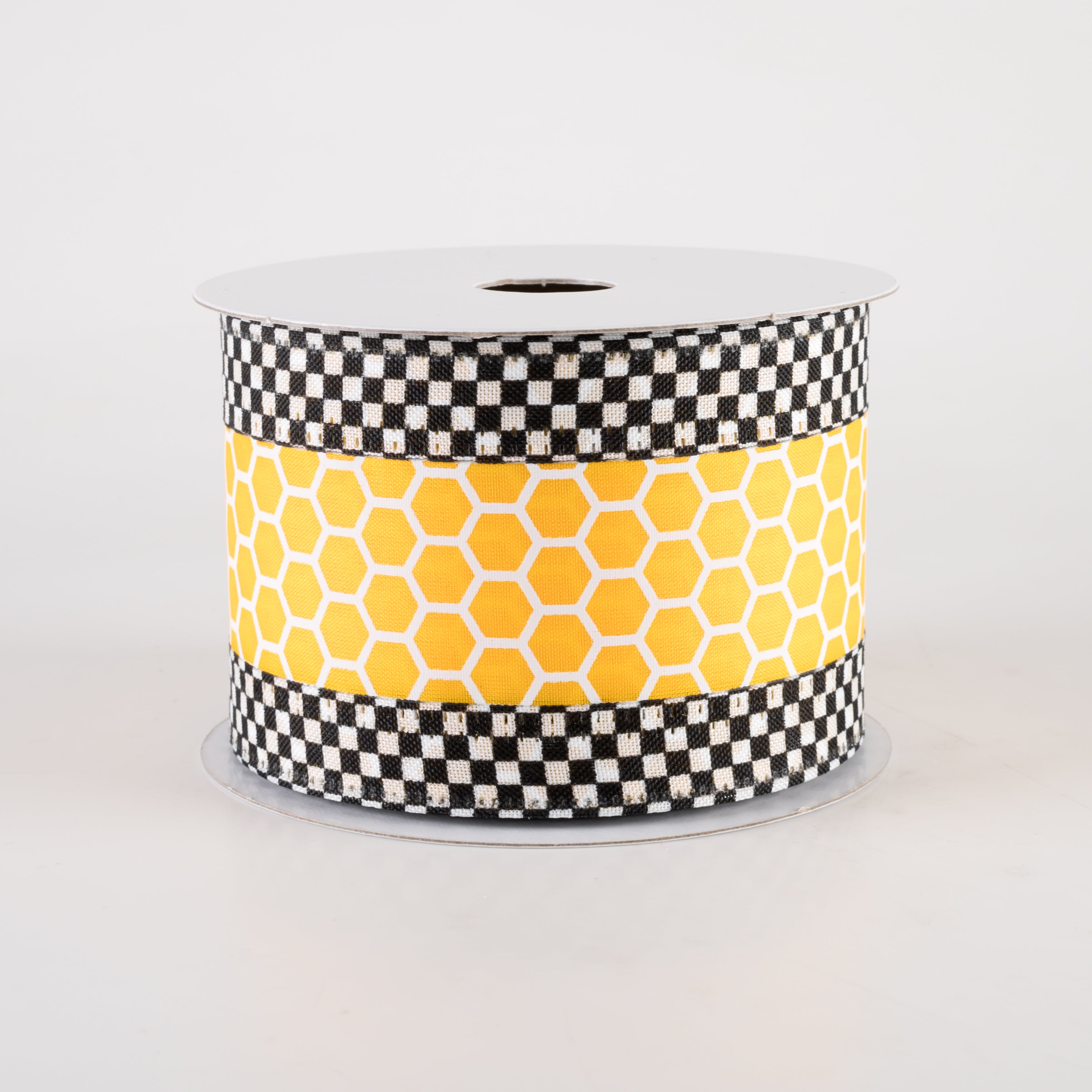 2.5" Satin Honeycomb Check Edge Ribbon (10 Yards)