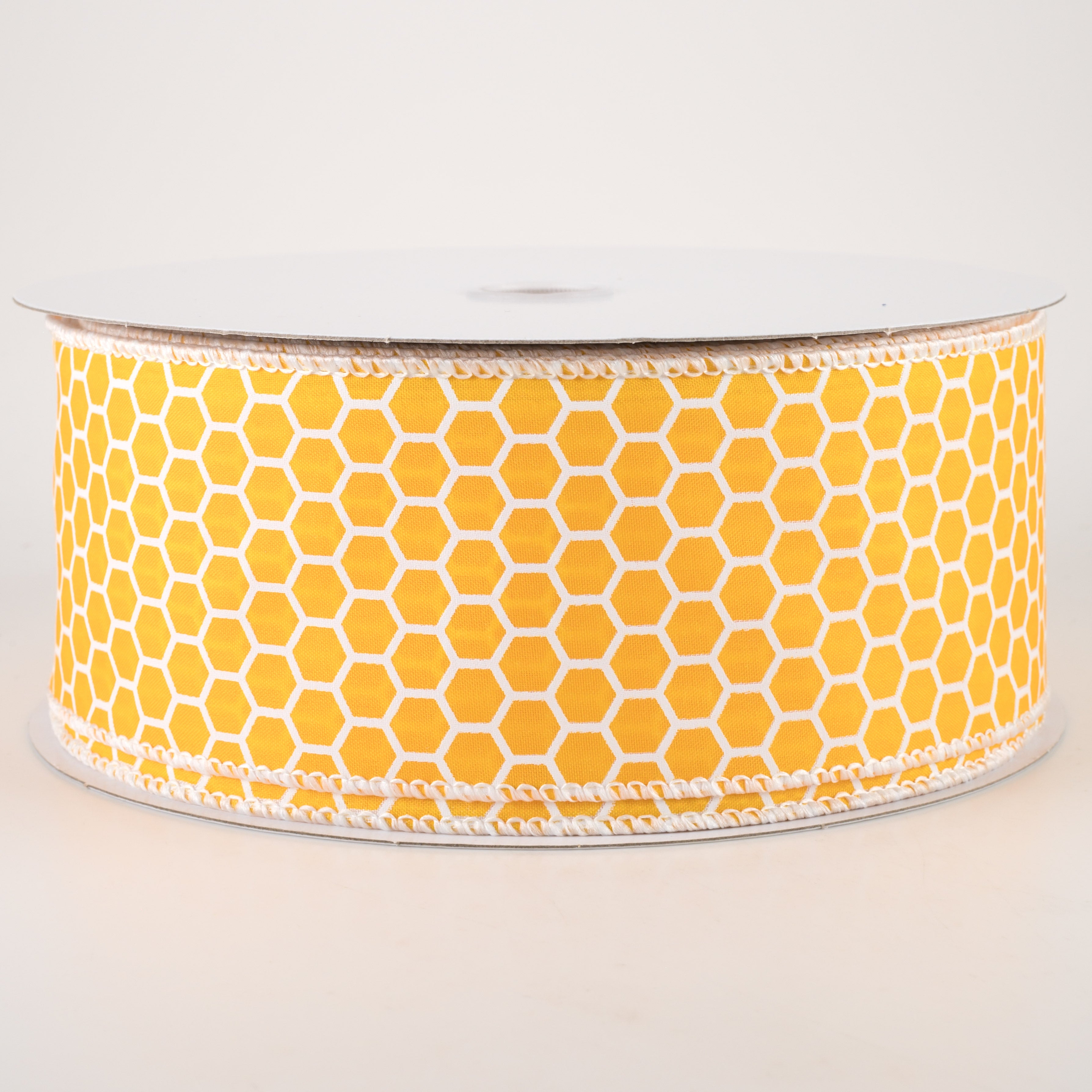 2.5" Satin Honeycomb Ribbon: Yellow (50 Yards)