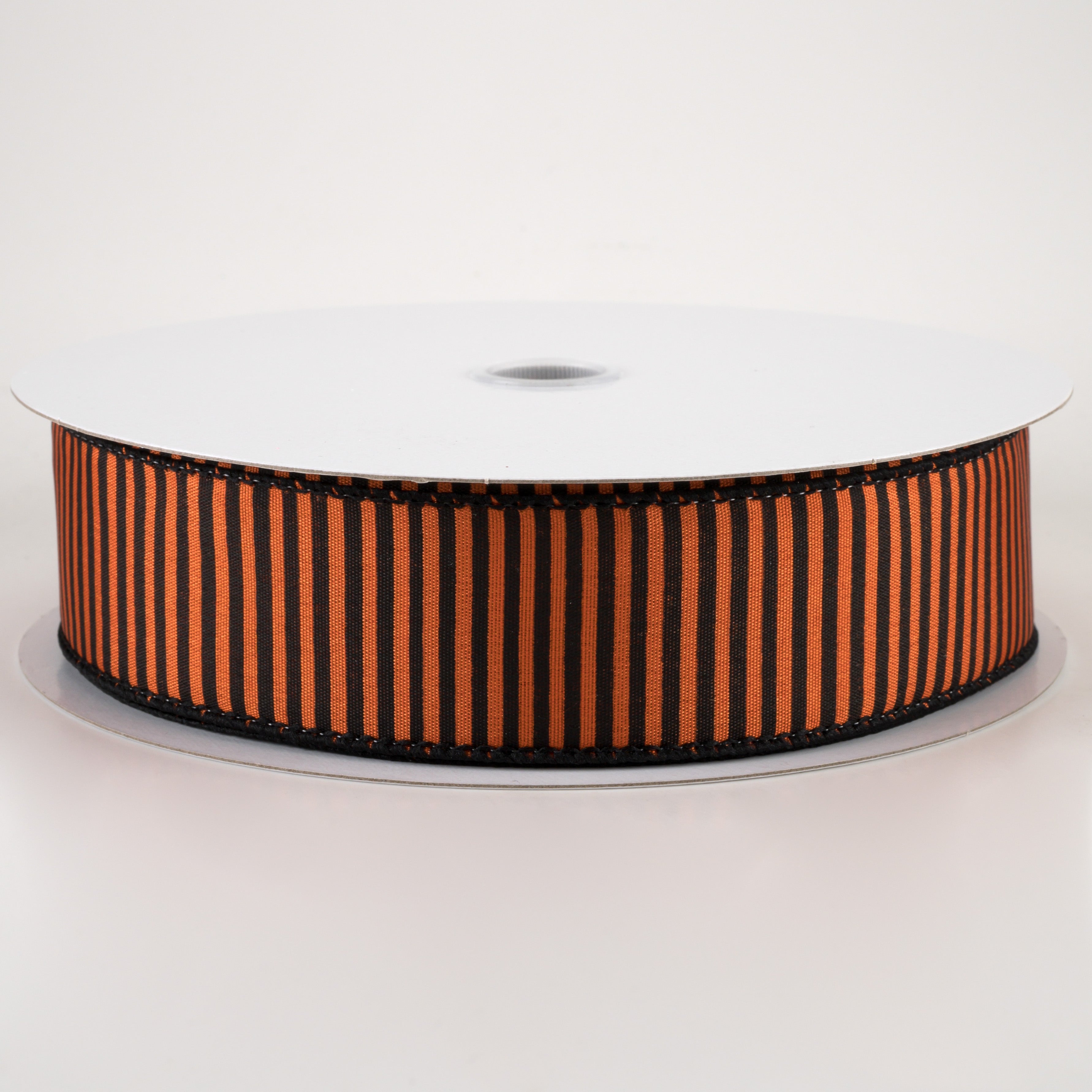 1.5" Satin Horizontal Thin Stripes Ribbon: Orange & Black (50 Yards)