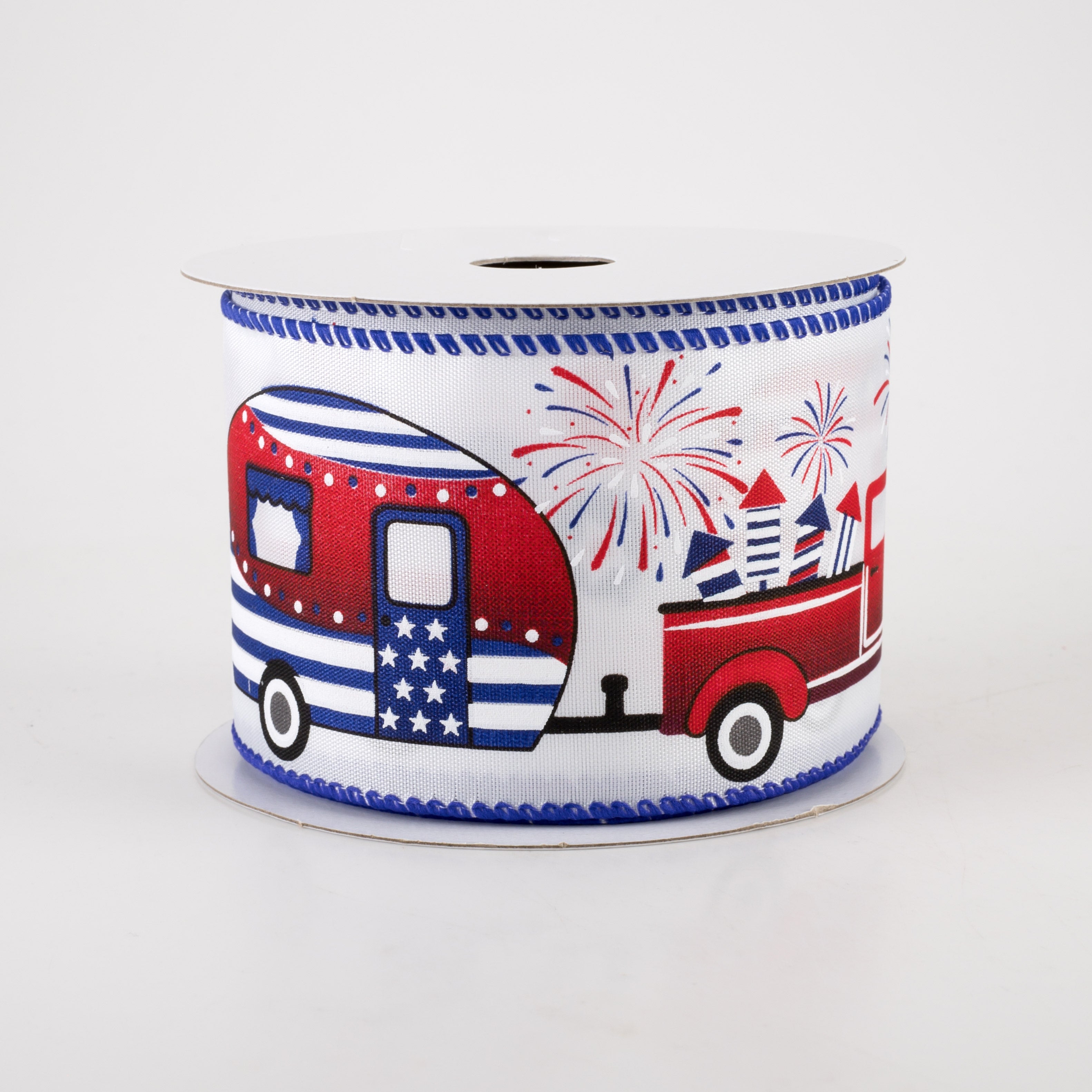 2.5" Satin Patriotic Truck & Camper Ribbon (10 Yards)