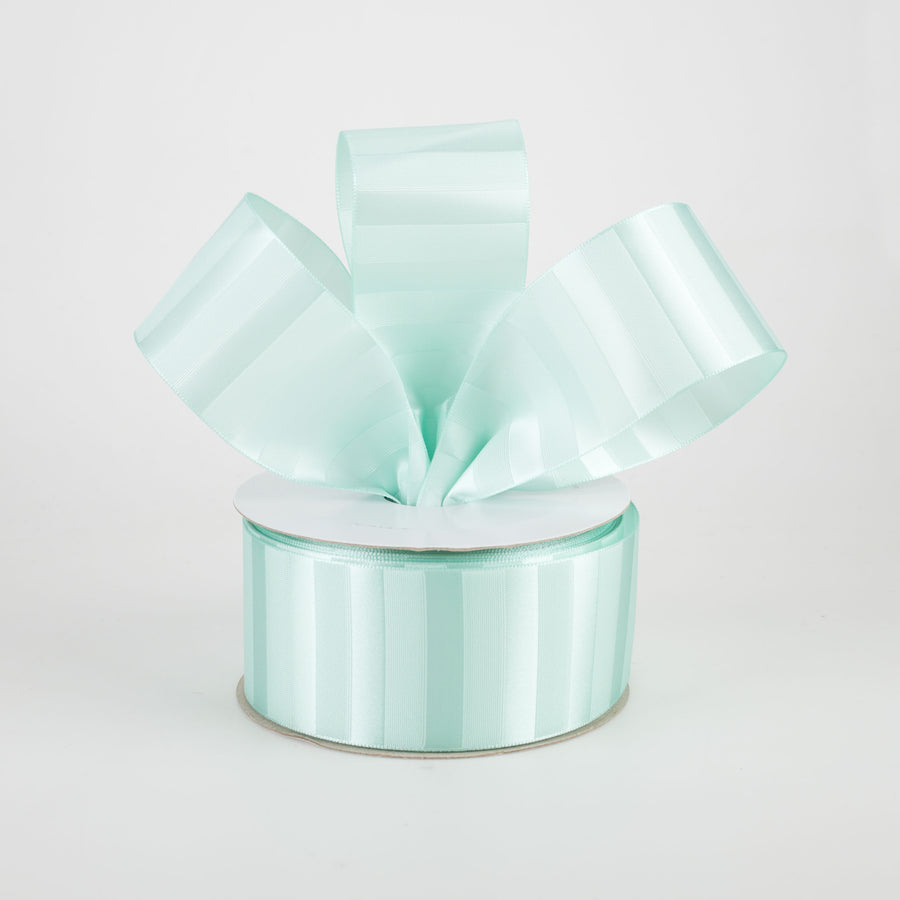 1.5" Satin Stripe Ribbon: Aqua Blue (10 Yards) Lifestyle Photo