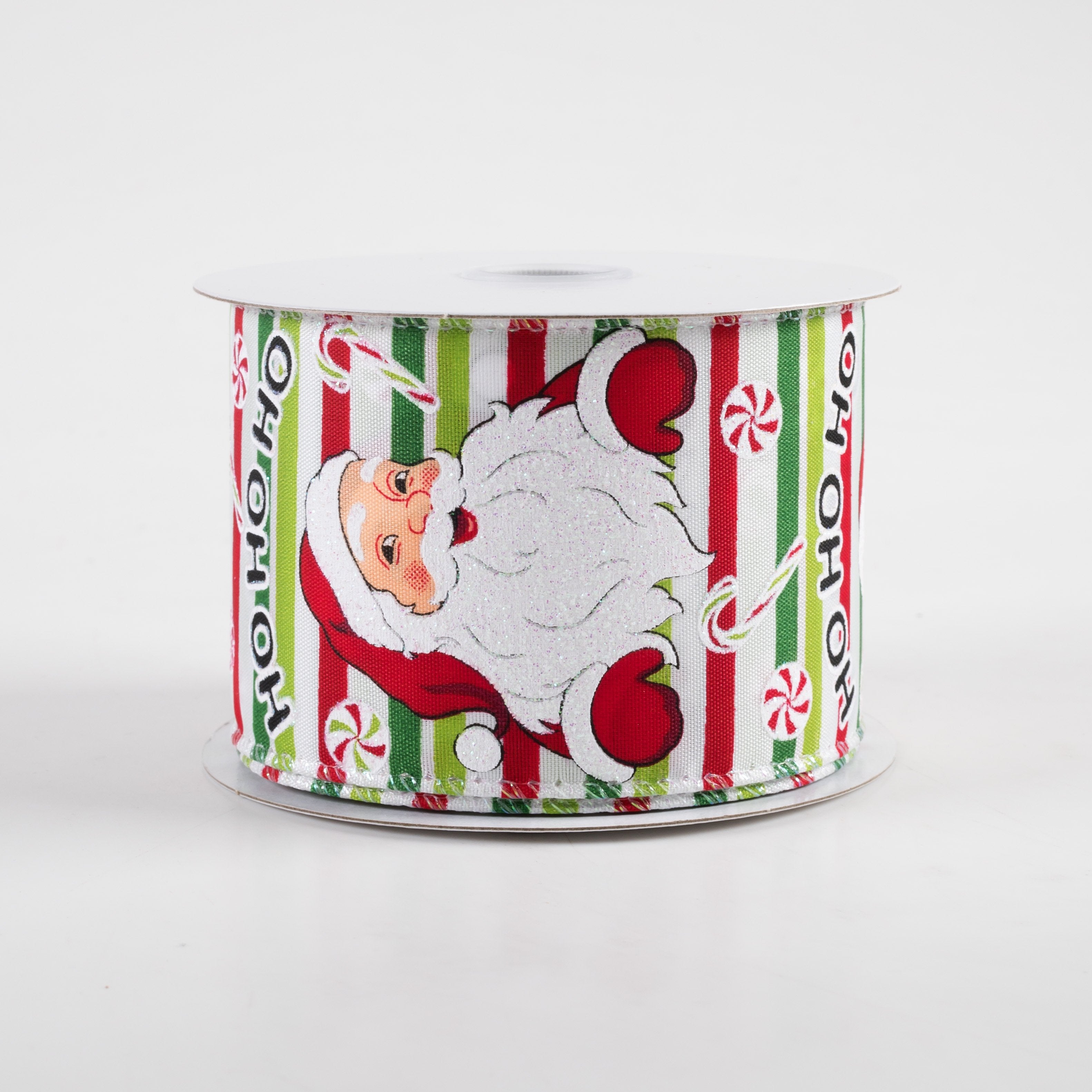 2.5" Satin Stripes Candy Santa Ribbon (10 Yards) Item Number: 71344-40-09