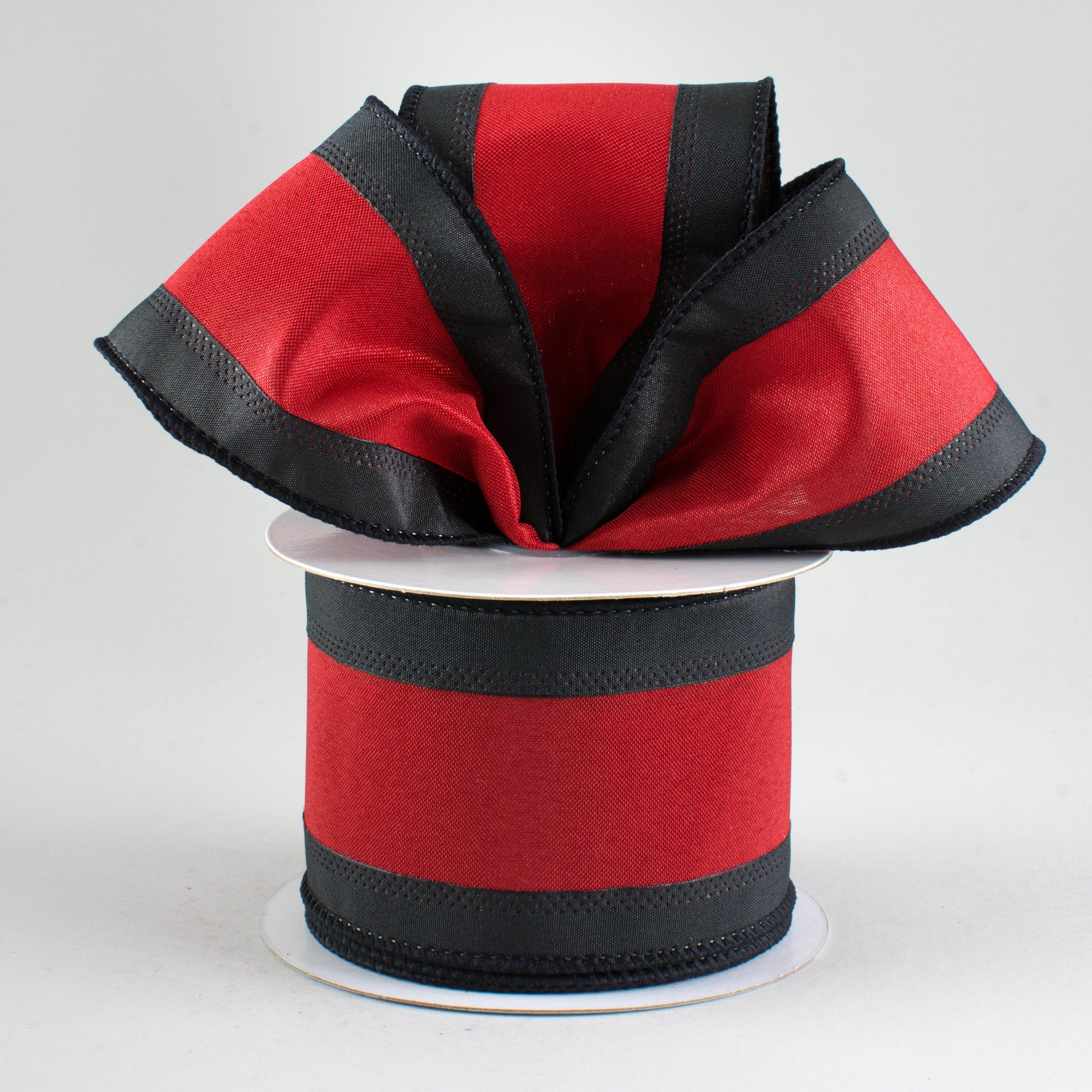 2.5" Satin Team Stripe Ribbon: Black & Garnet (10 Yards) Lifestyle Photo