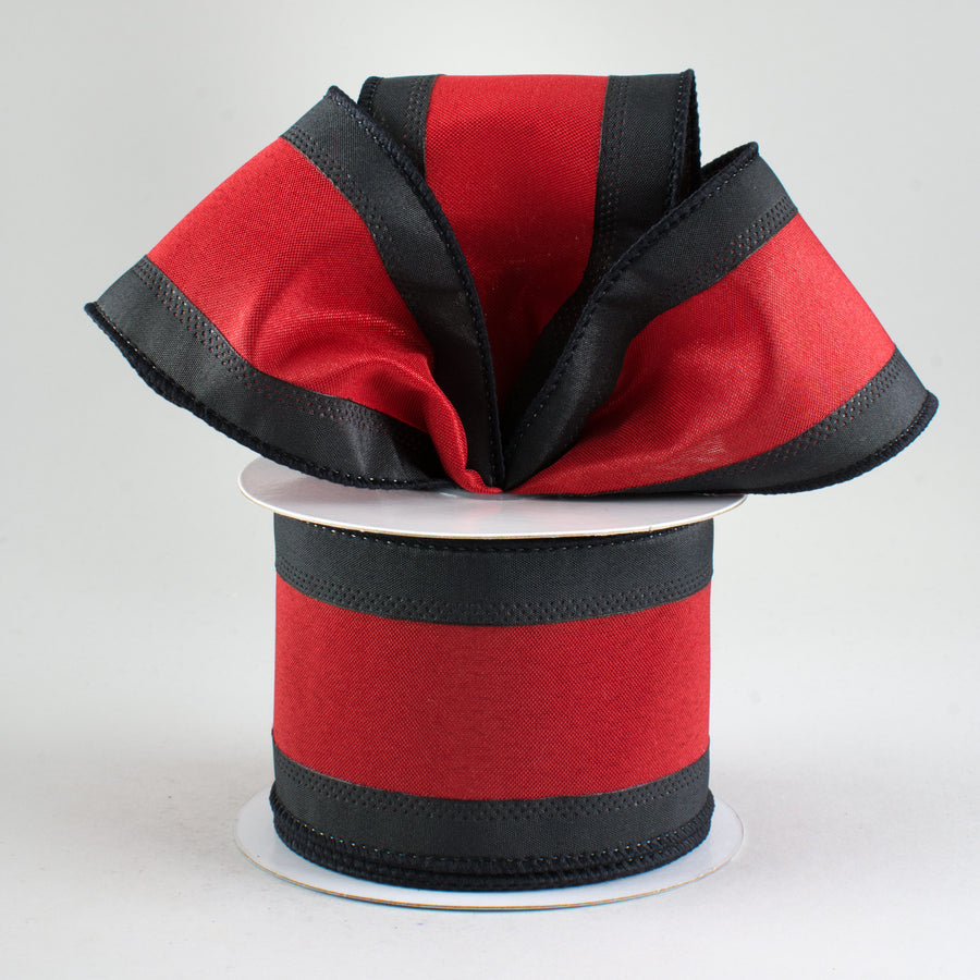 2.5" Satin Team Stripe Ribbon: Black & Garnet (10 Yards) Lifestyle Photo