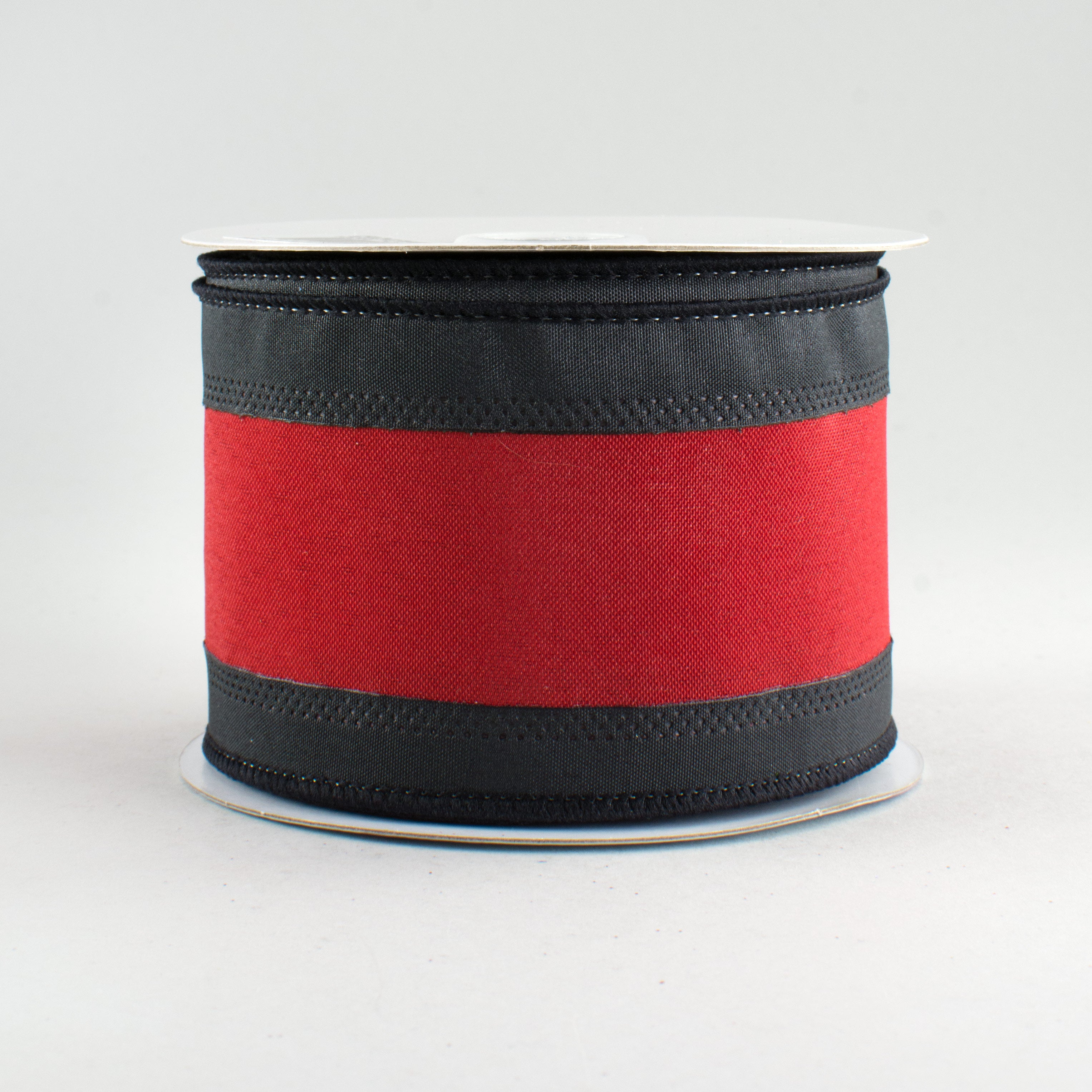 2.5" Satin Team Stripe Ribbon: Black & Garnet (10 Yards)