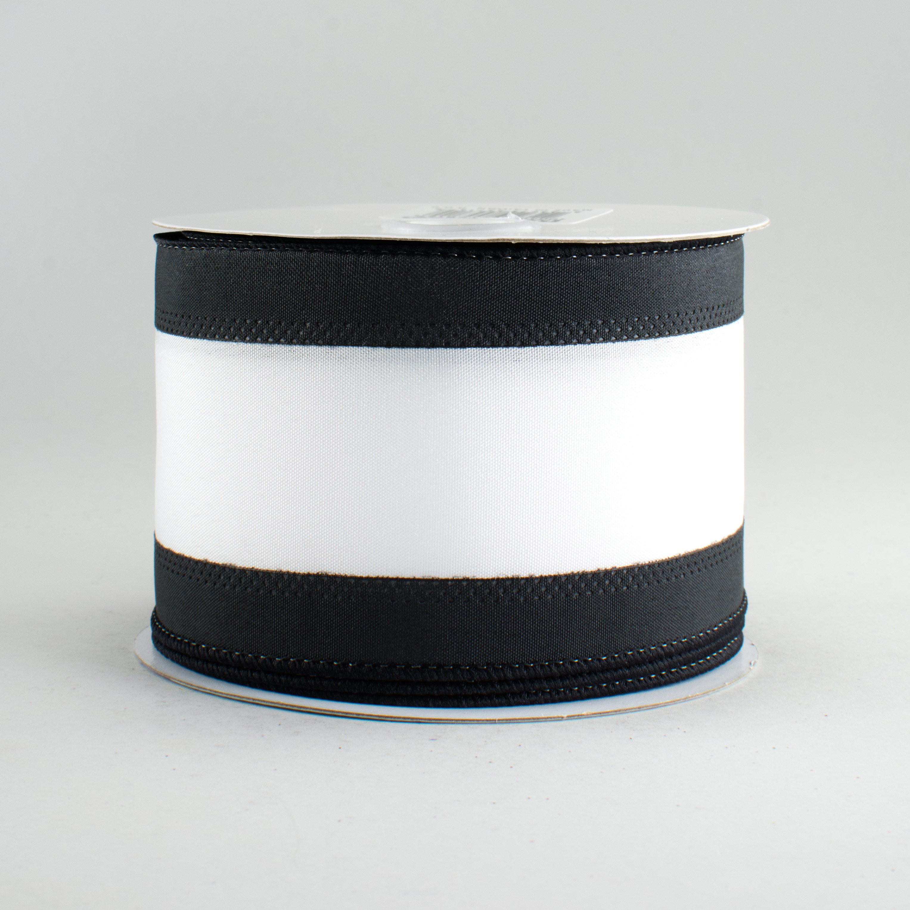 2.5" Satin Team Stripe Ribbon: Black & White (10 Yards)