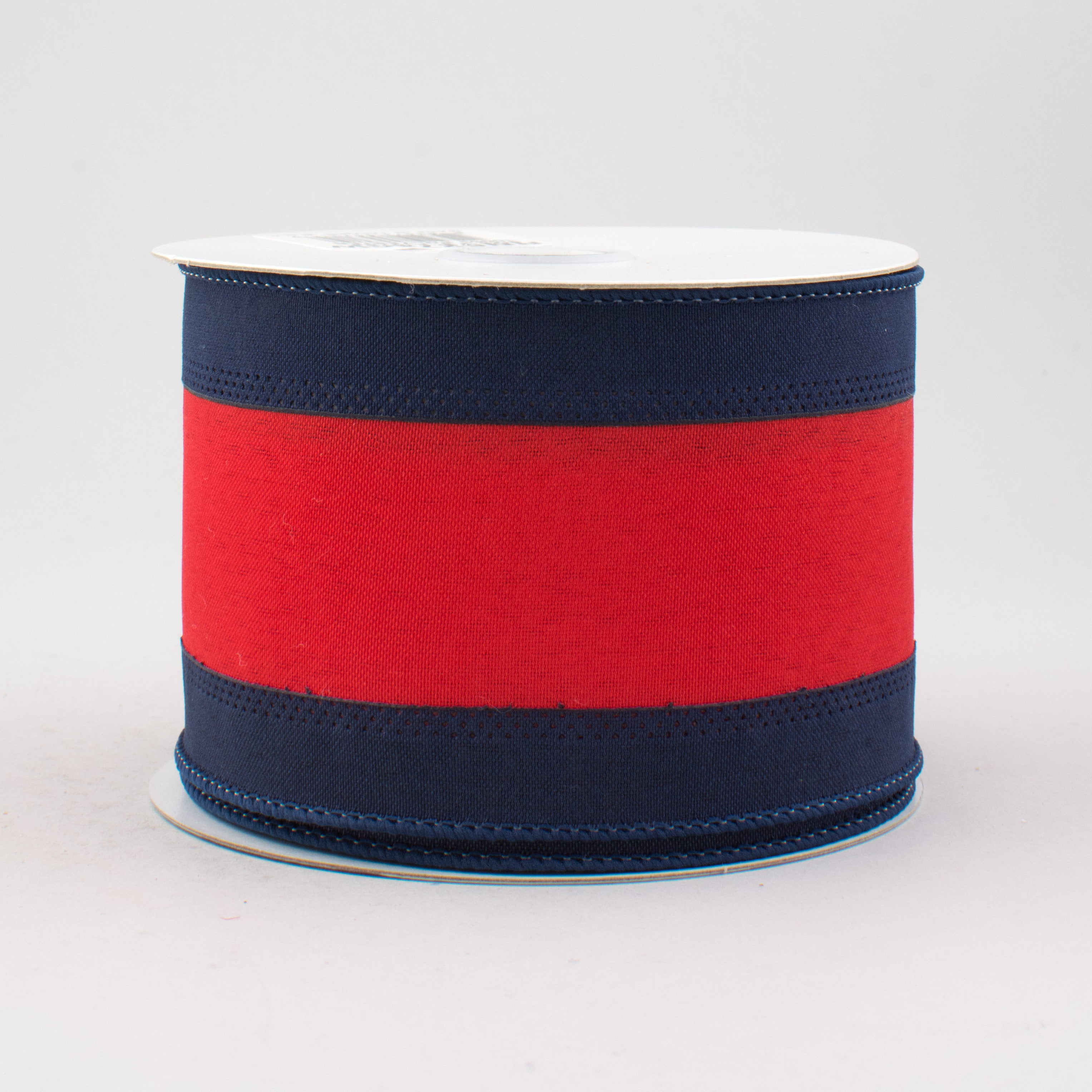 2.5" Satin Team Stripe Ribbon: Navy & Red (10 Yards) Item Number: RN5272CW