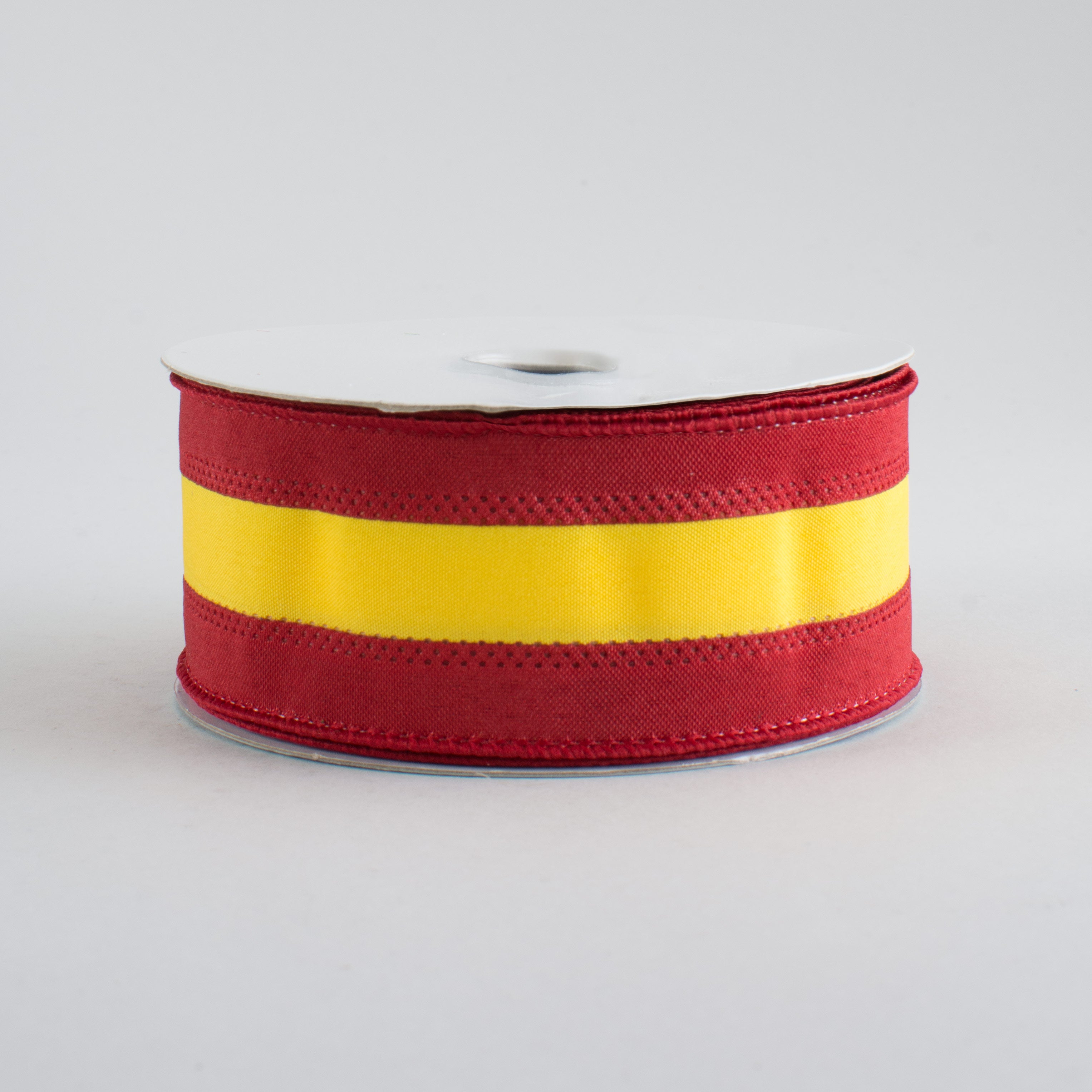 1.5" Satin Team Stripe Ribbon: Red & Gold (10 Yards) Item Number: RN527136