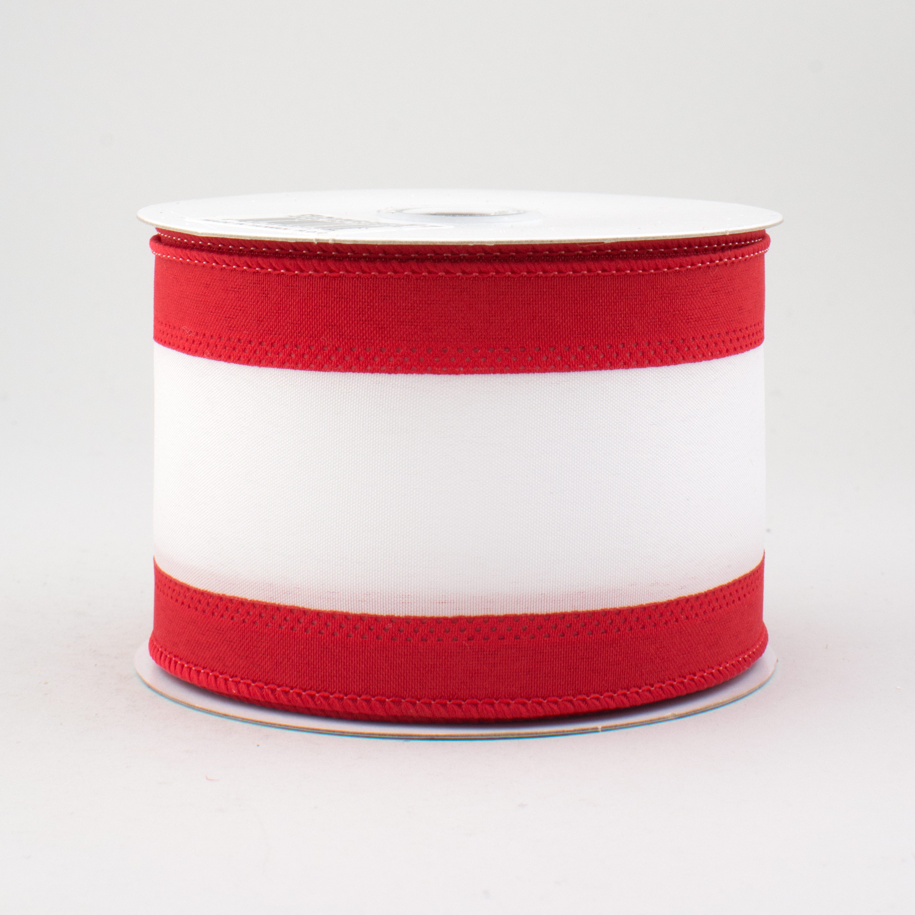 2.5" Satin Team Stripe Ribbon: Red & White (10 Yards) Item Number: RN5272W7