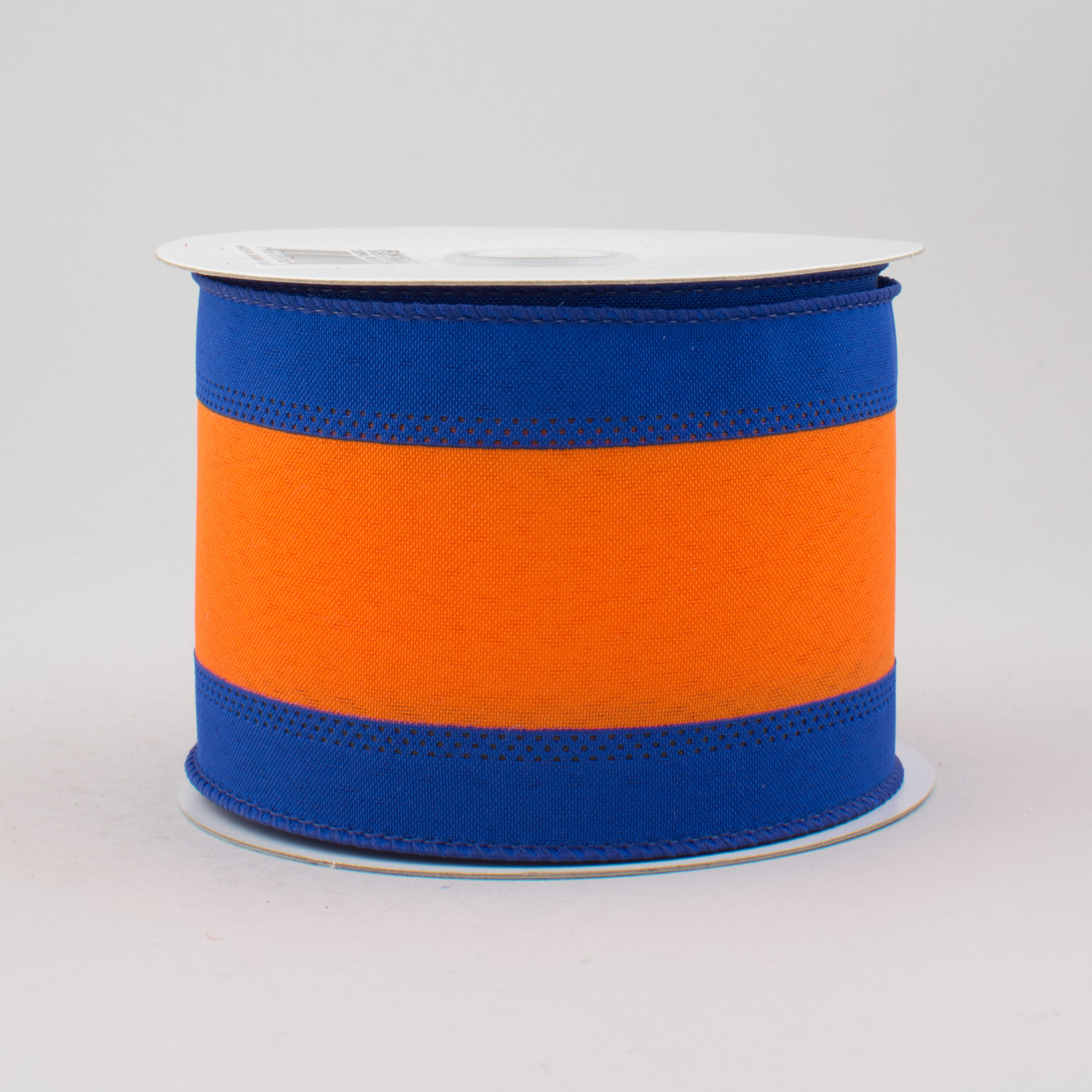 2.5" Satin Team Stripe Ribbon: Royal & Orange (10 Yards) Item Number: RN5272DE