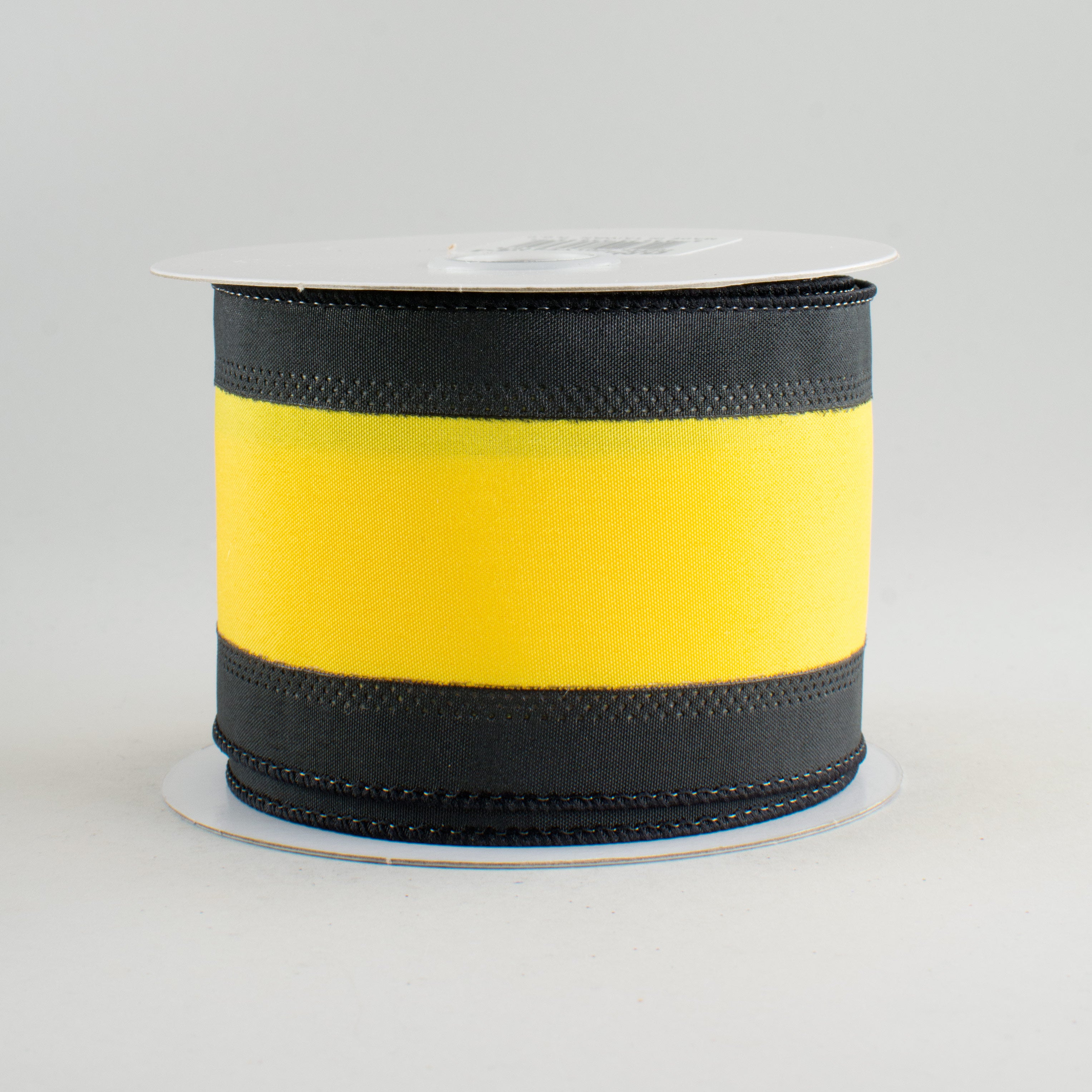 2.5" Satin Team Stripe Ribbon: Yellow & Black (10 Yards)
