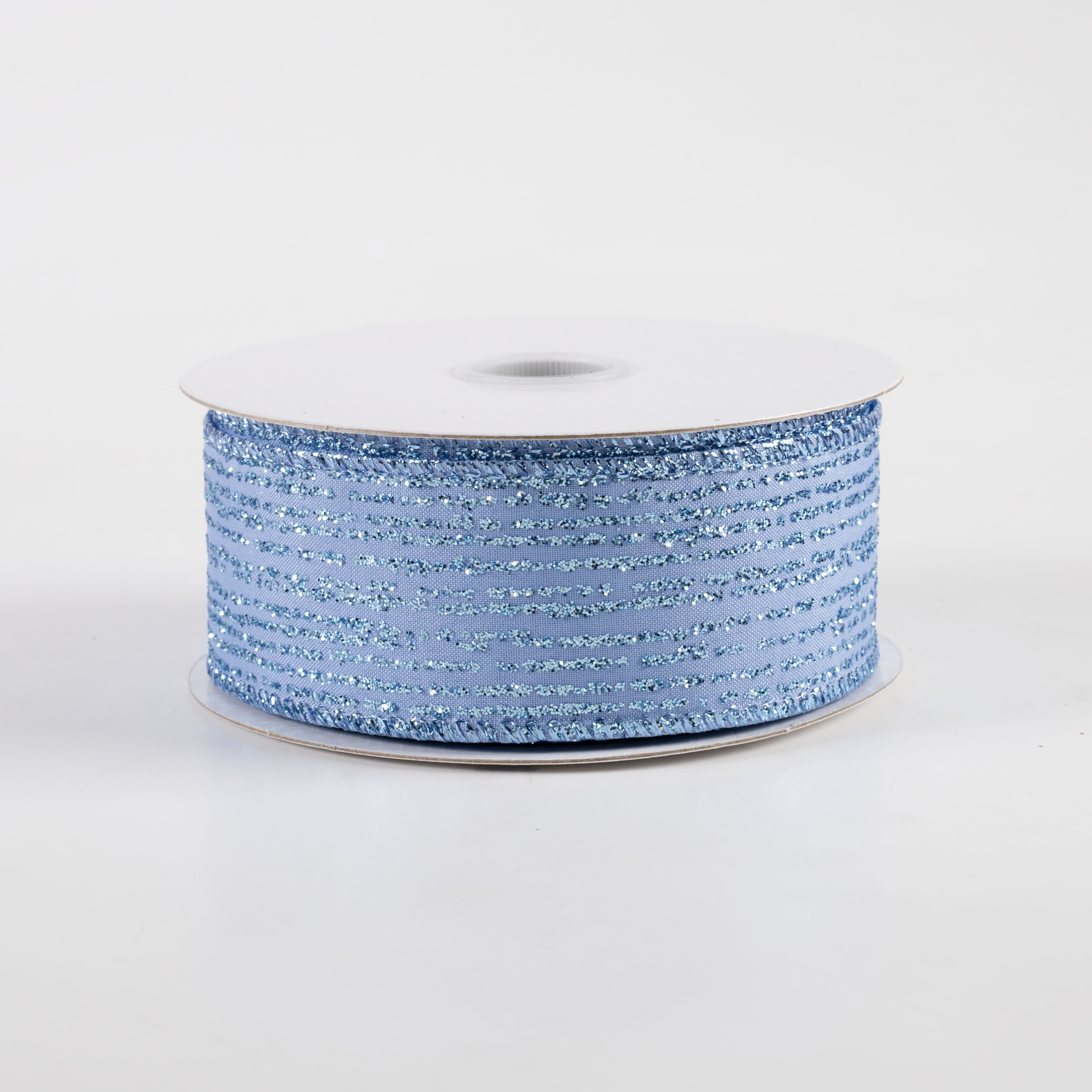 1.5" Satin Vertical Glitter Lines Ribbon: Light Blue (10 Yards) Item Number: 72311-09-05