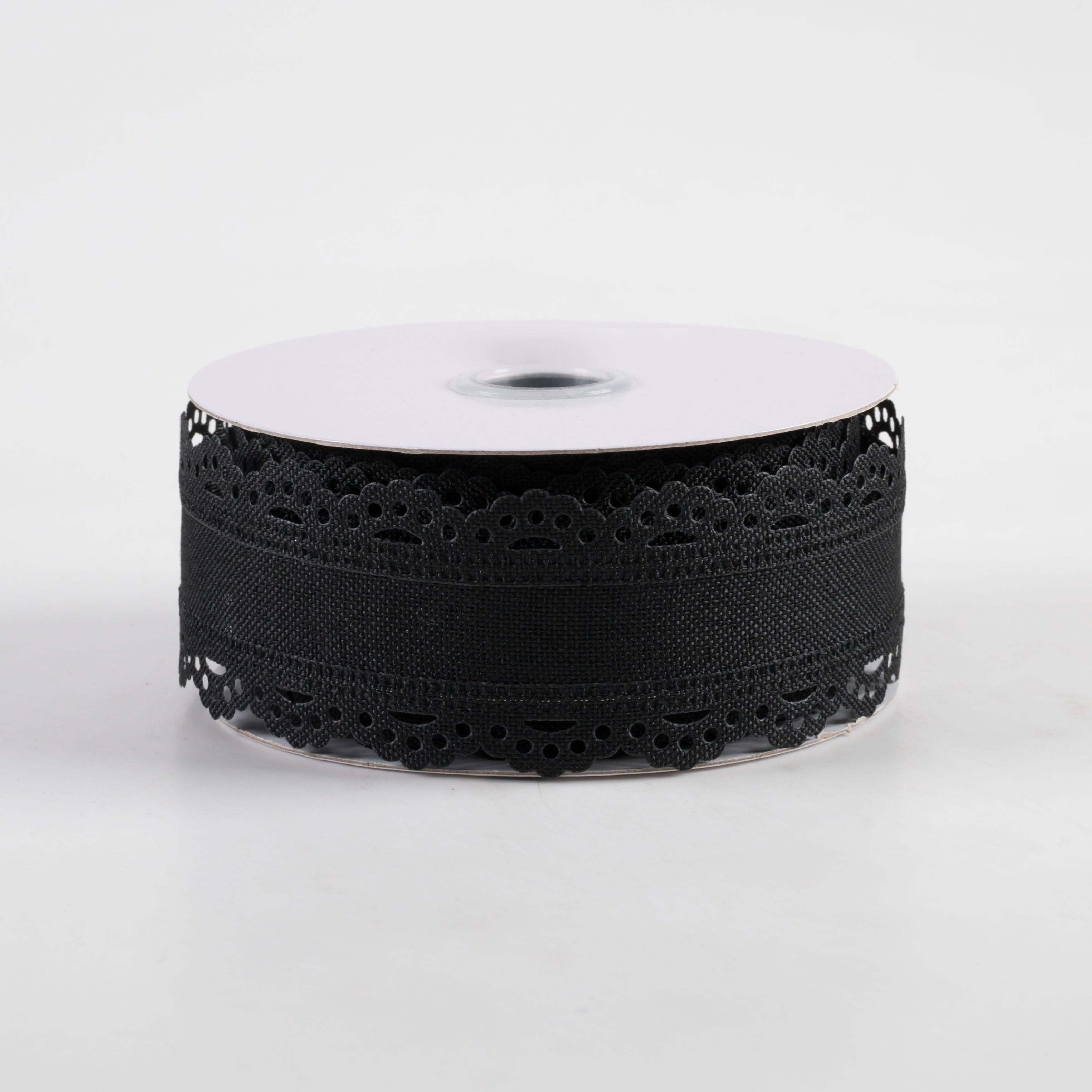 1.5" Scalloped Edge Ribbon: Black (10 Yards)