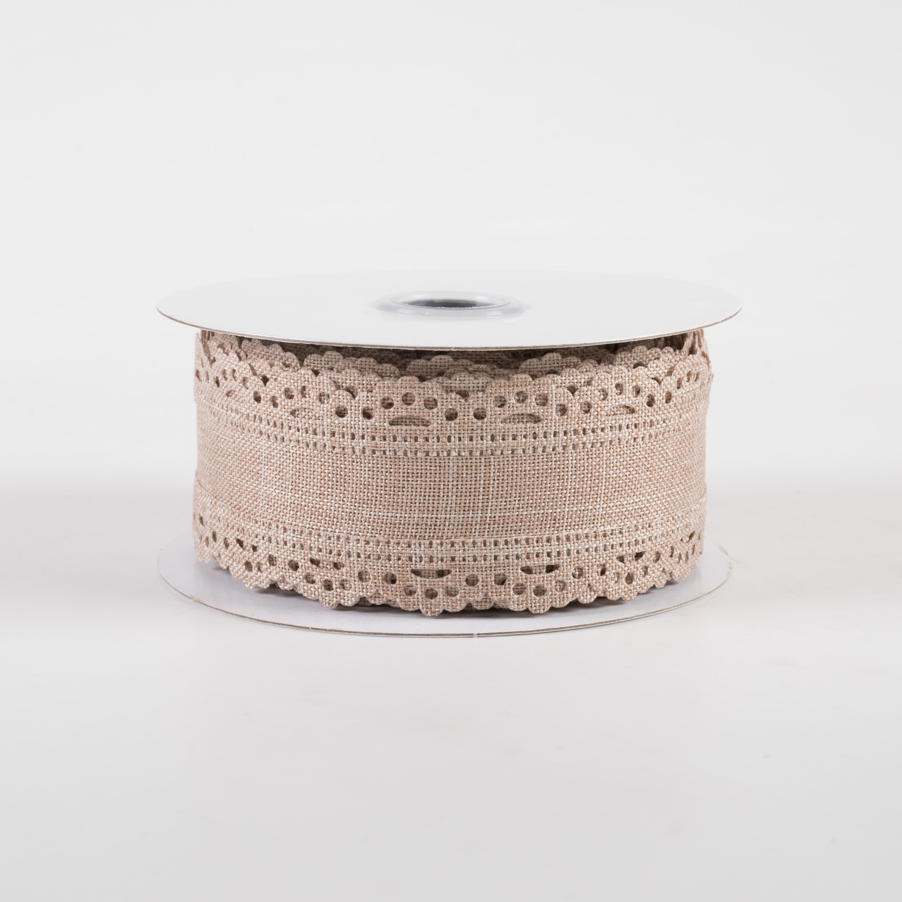1.5" Scalloped Edge Ribbon: Buff Neutral (10 Yards)