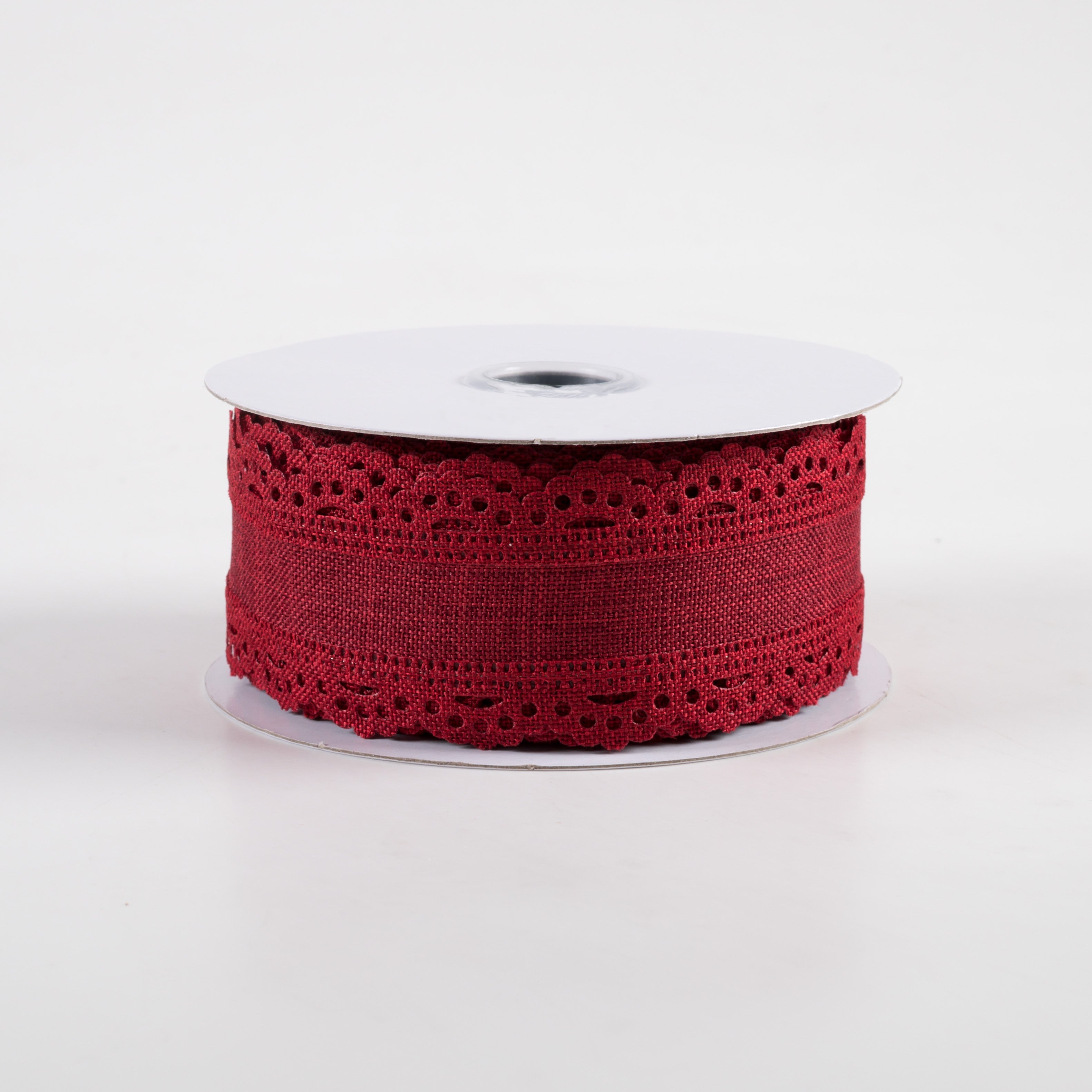 1.5" Scalloped Edge Ribbon: Burgundy (10 Yards)