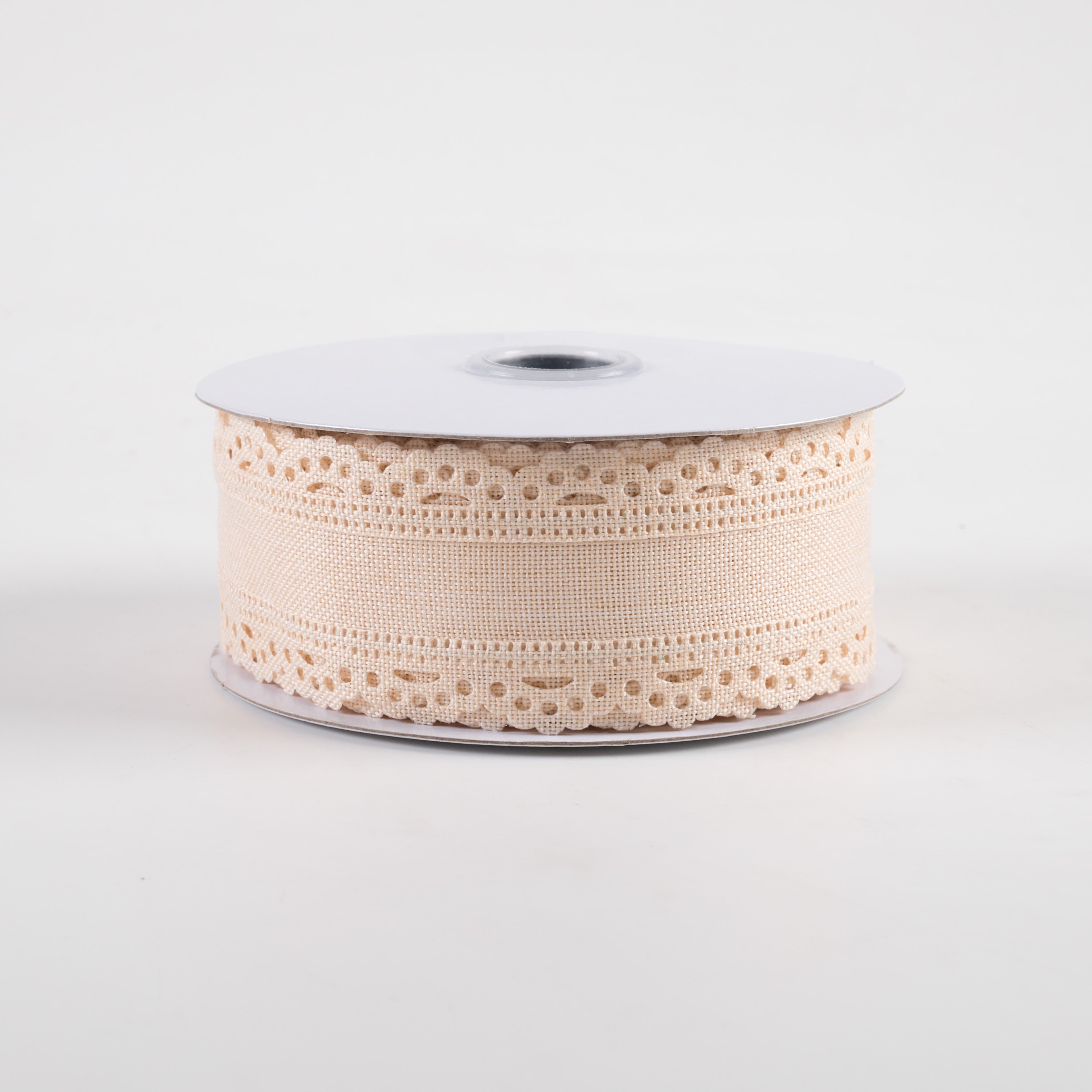 1.5" Scalloped Edge Ribbon: Cream (10 Yards)