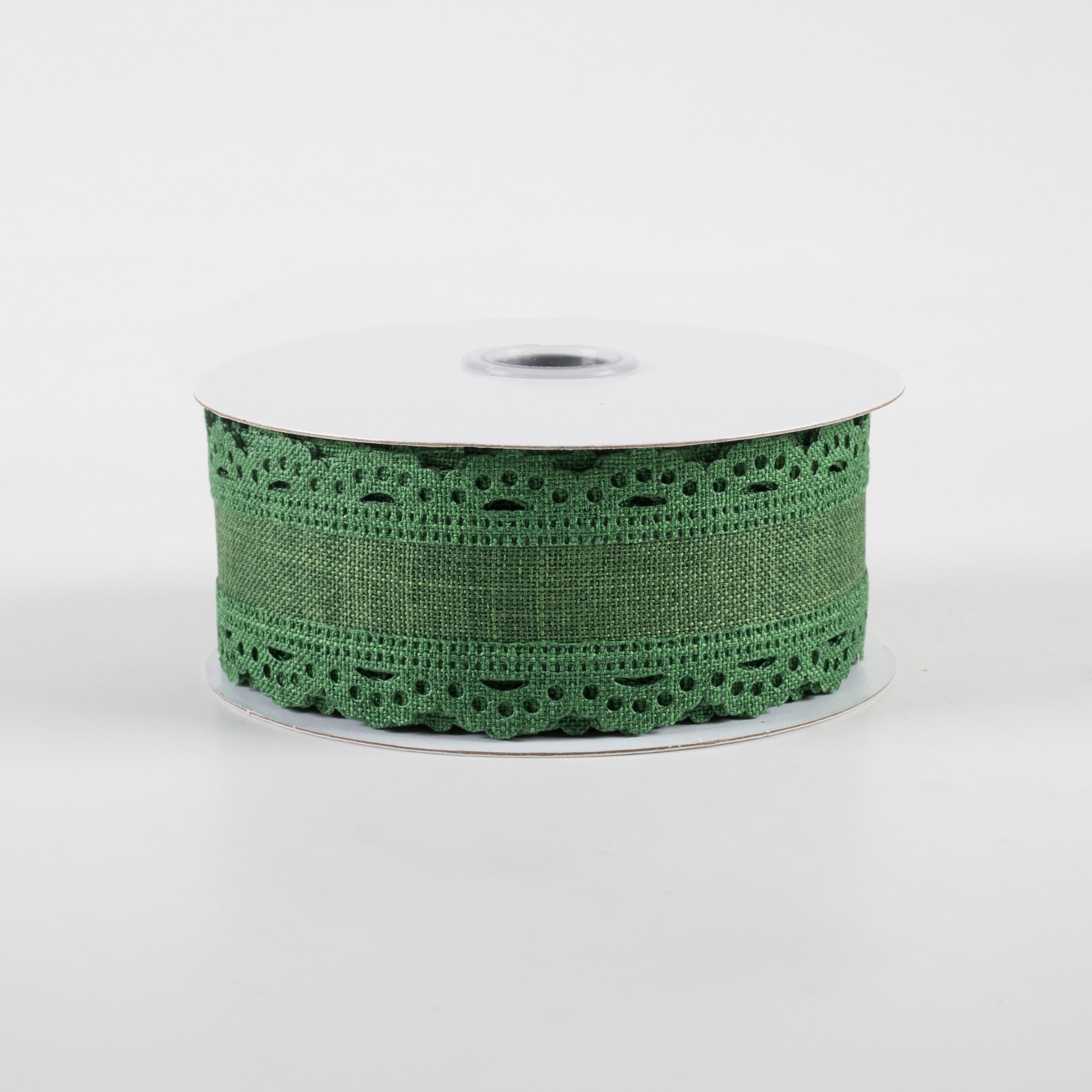 1.5" Scalloped Edge Ribbon: Emerald Green (10 Yards)