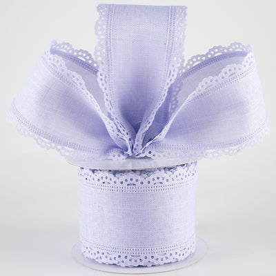 2.5" Scalloped Edge Ribbon: Light Lavender (10 Yards) Lifestyle Photo