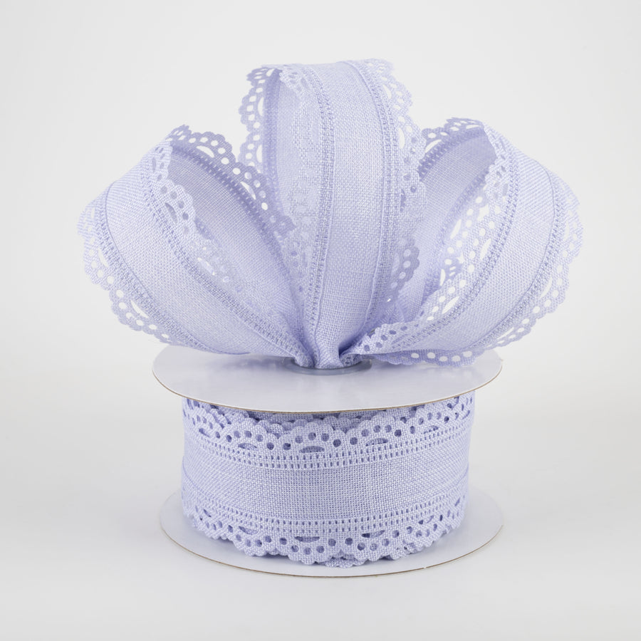 1.5" Scalloped Edge Ribbon: Light Lavender (10 Yards) Lifestyle Photo