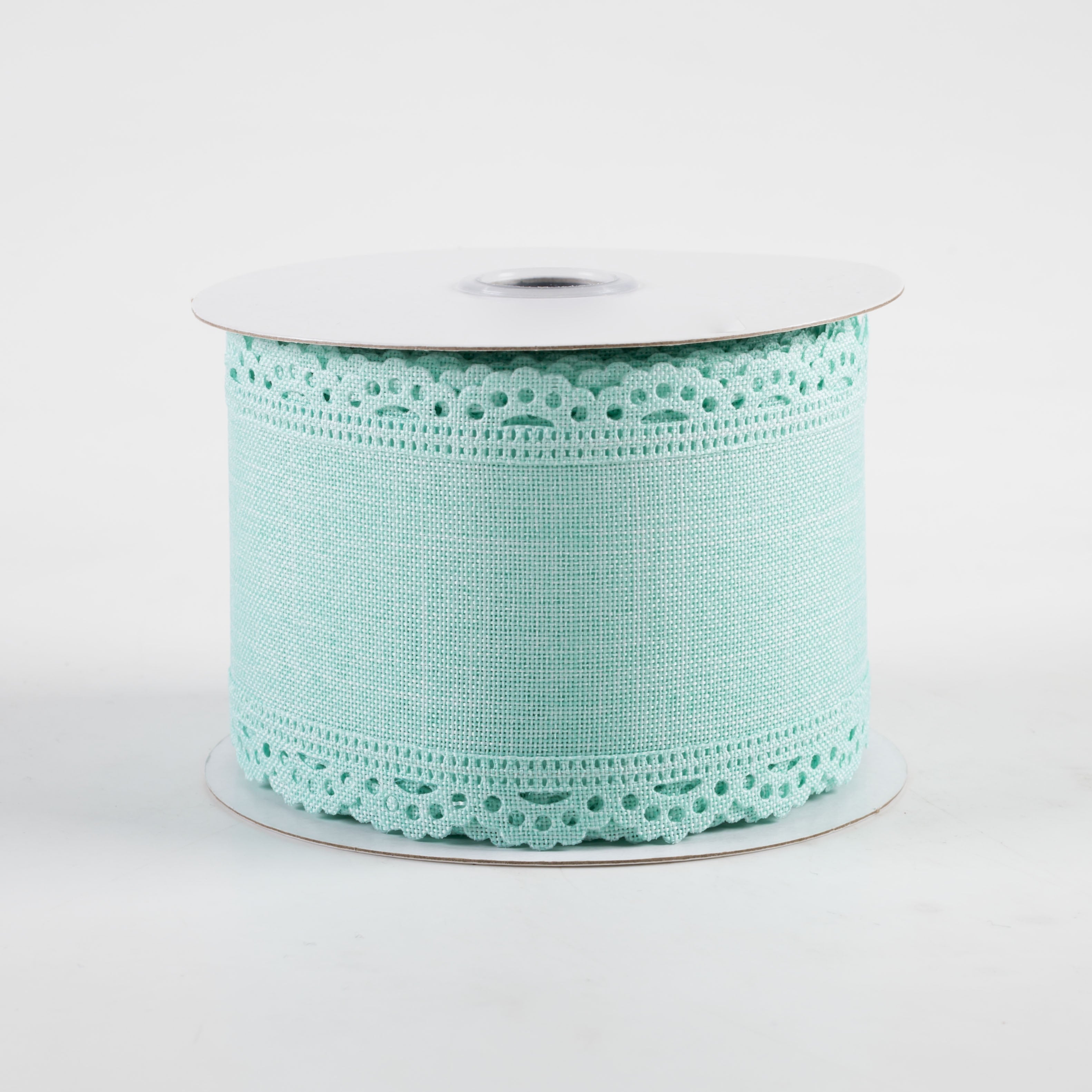 2.5" Scalloped Edge Ribbon: Mint Green (10 Yards)