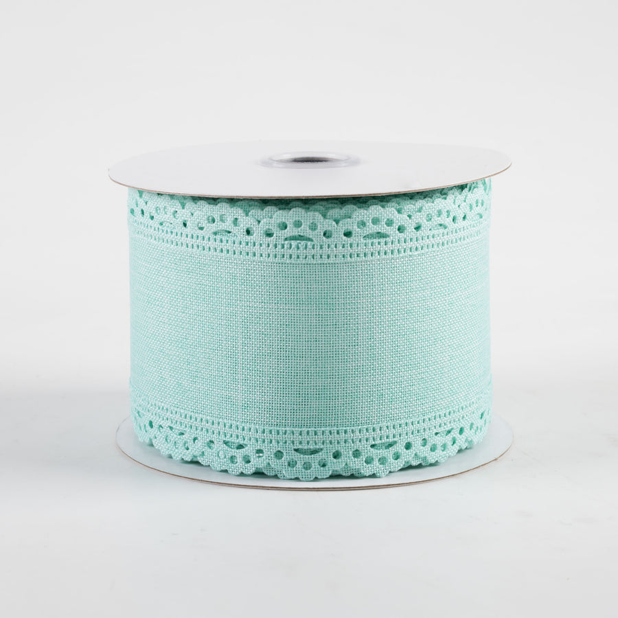 2.5" Scalloped Edge Ribbon: Mint Green (10 Yards)
