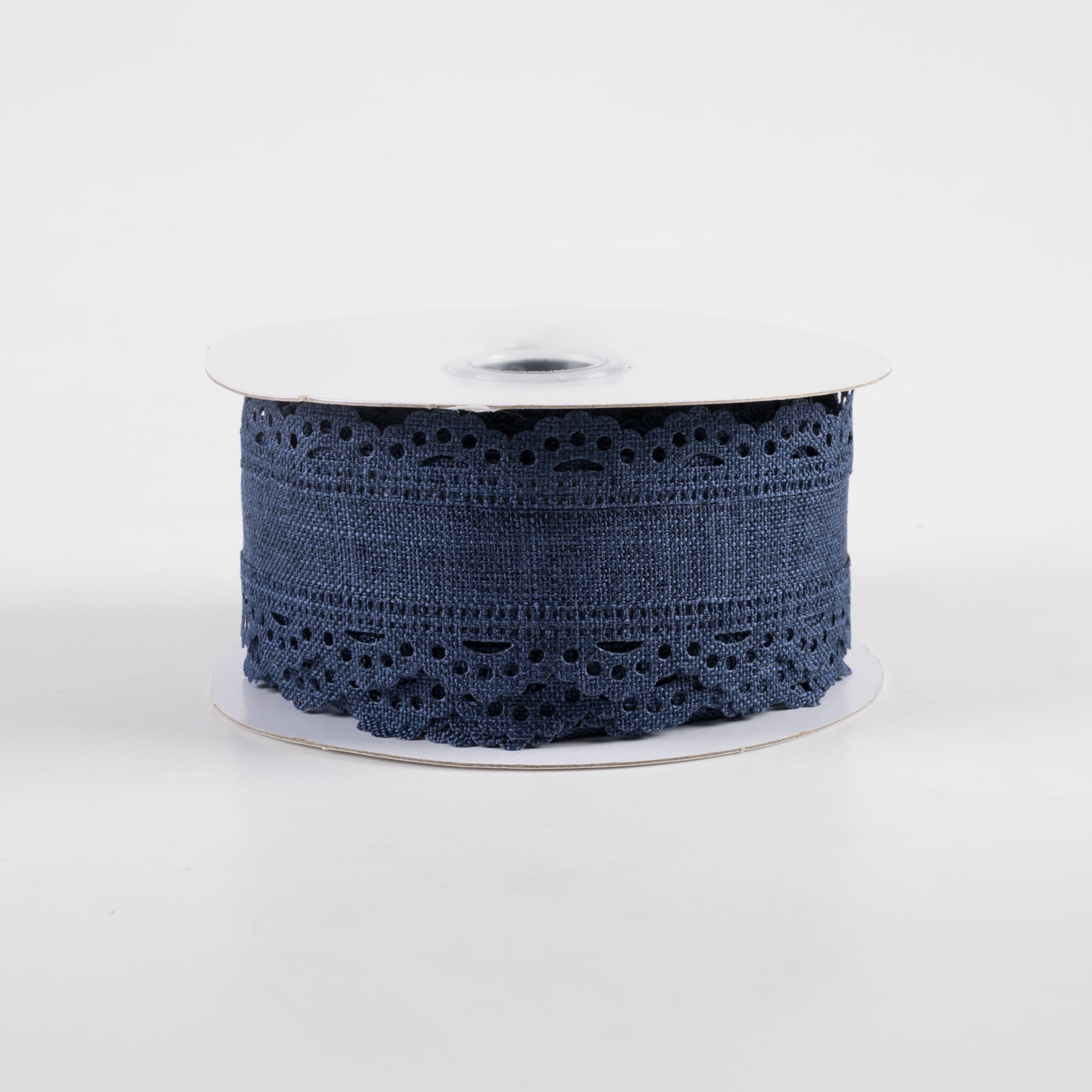 1.5" Scalloped Edge Ribbon: Navy Blue (10 Yards)