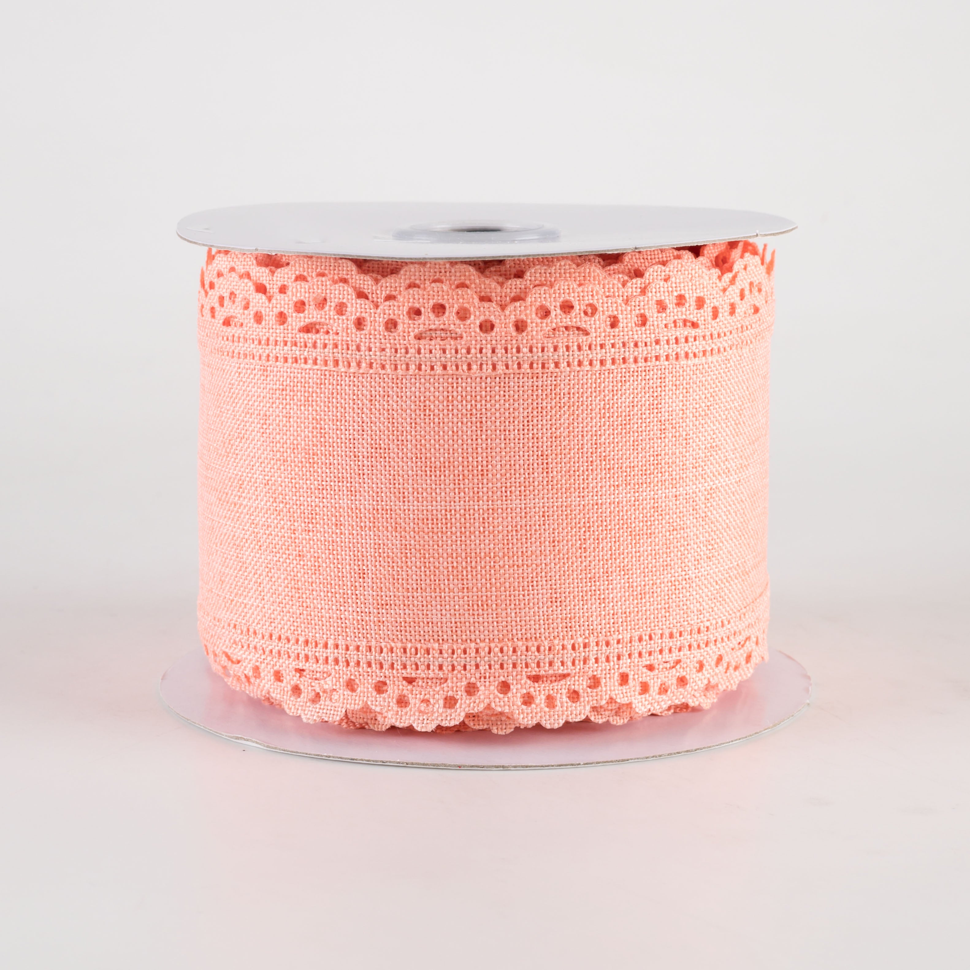 2.5" Scalloped Edge Ribbon: Peach (10 Yards)