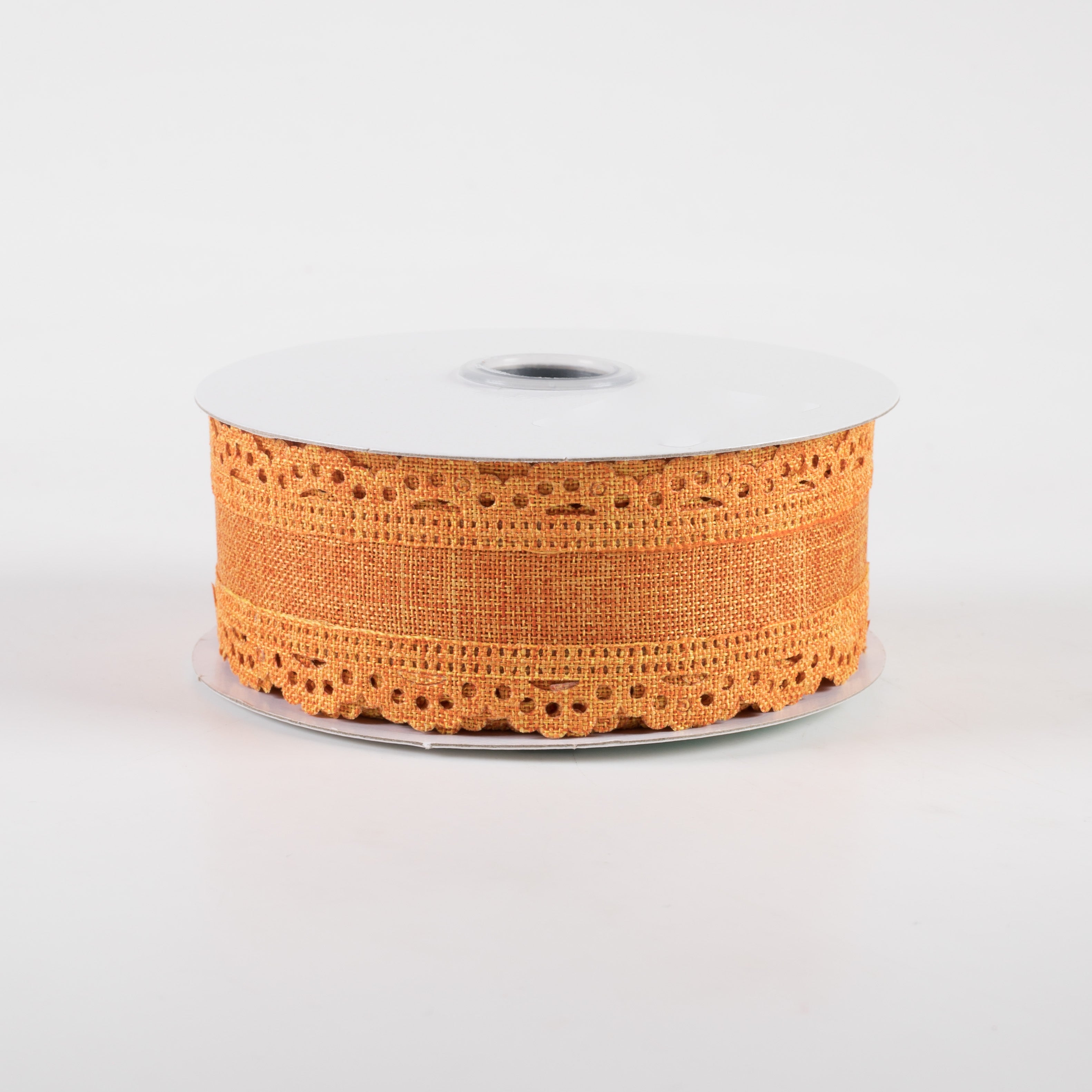 1.5" Scalloped Edge Ribbon: Pumpkin Orange (10 Yards)