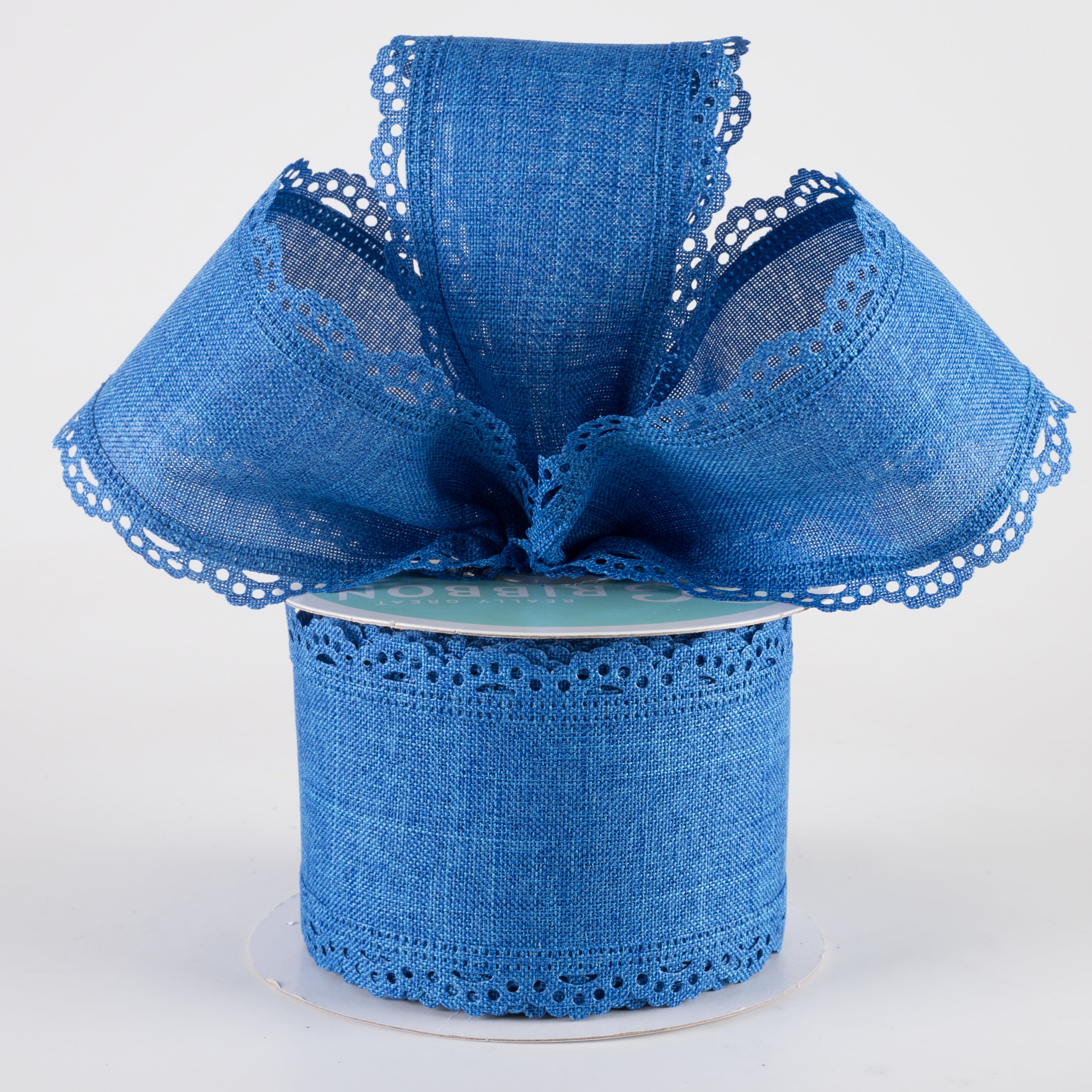 2.5" Scalloped Edge Ribbon: Royal Blue (10 Yards) Lifestyle Photo