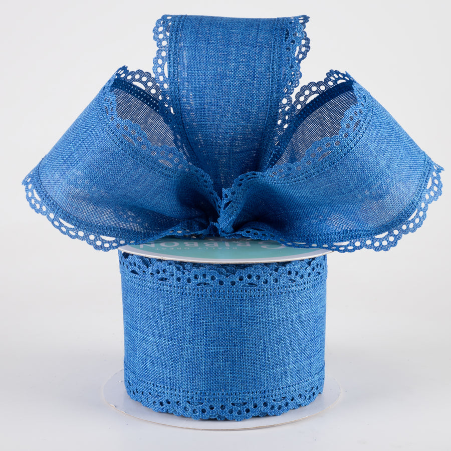 2.5" Scalloped Edge Ribbon: Royal Blue (10 Yards) Lifestyle Photo
