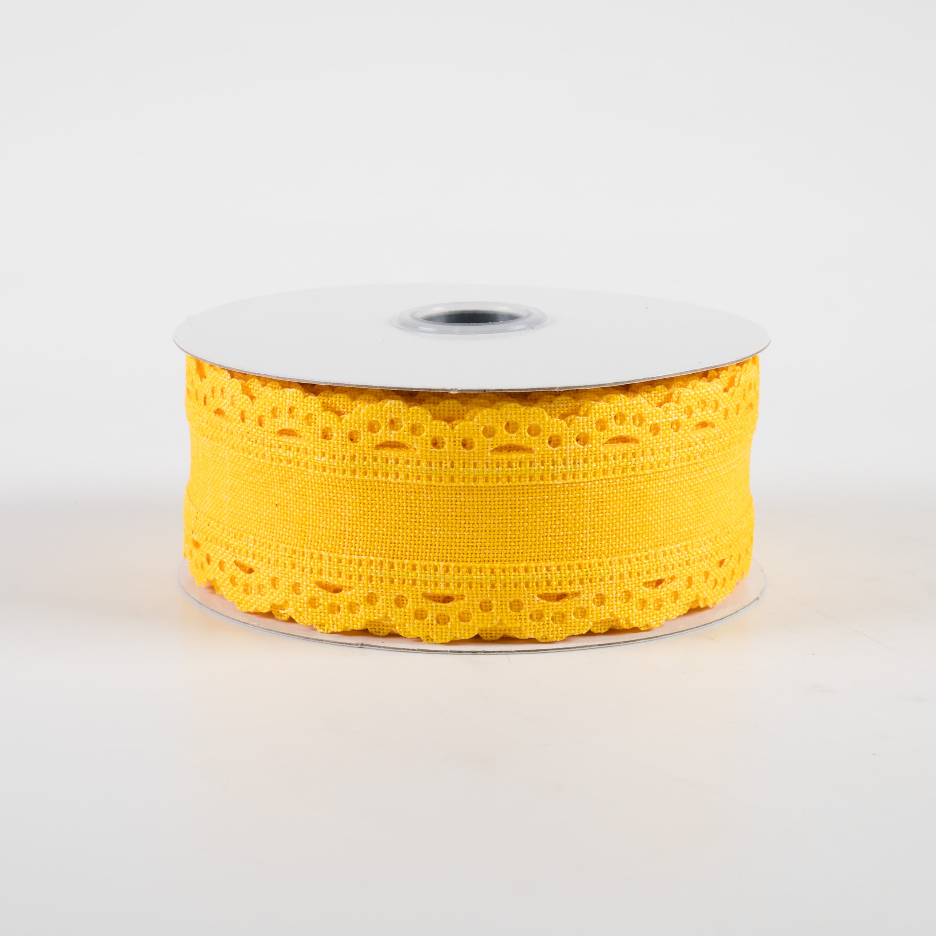 1.5" Scalloped Edge Ribbon: Sun Yellow (10 Yards)